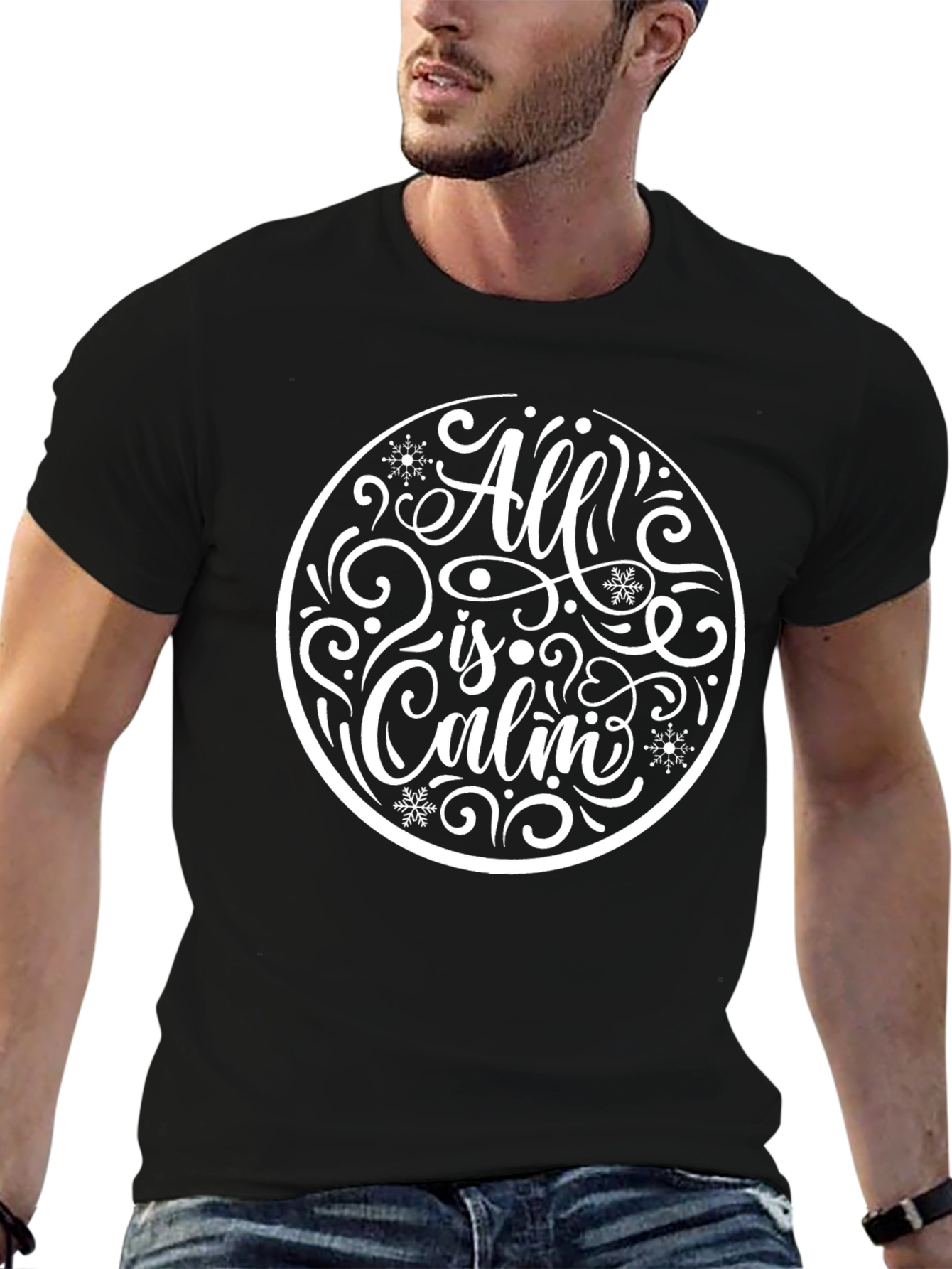 All is Calm Holiday T-Shirt - Black
