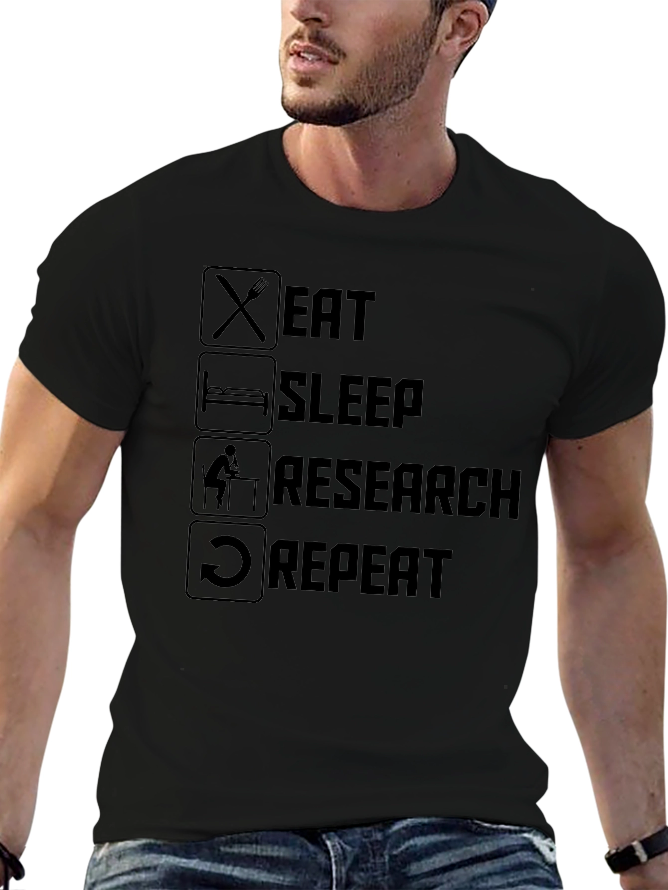 Eat Sleep Research Repeat T-Shirt