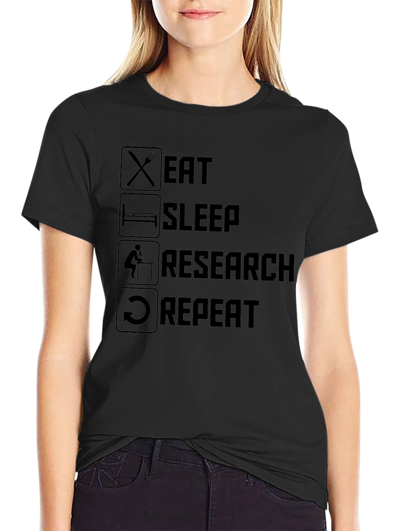 Eat Sleep Research Repeat T-Shirt