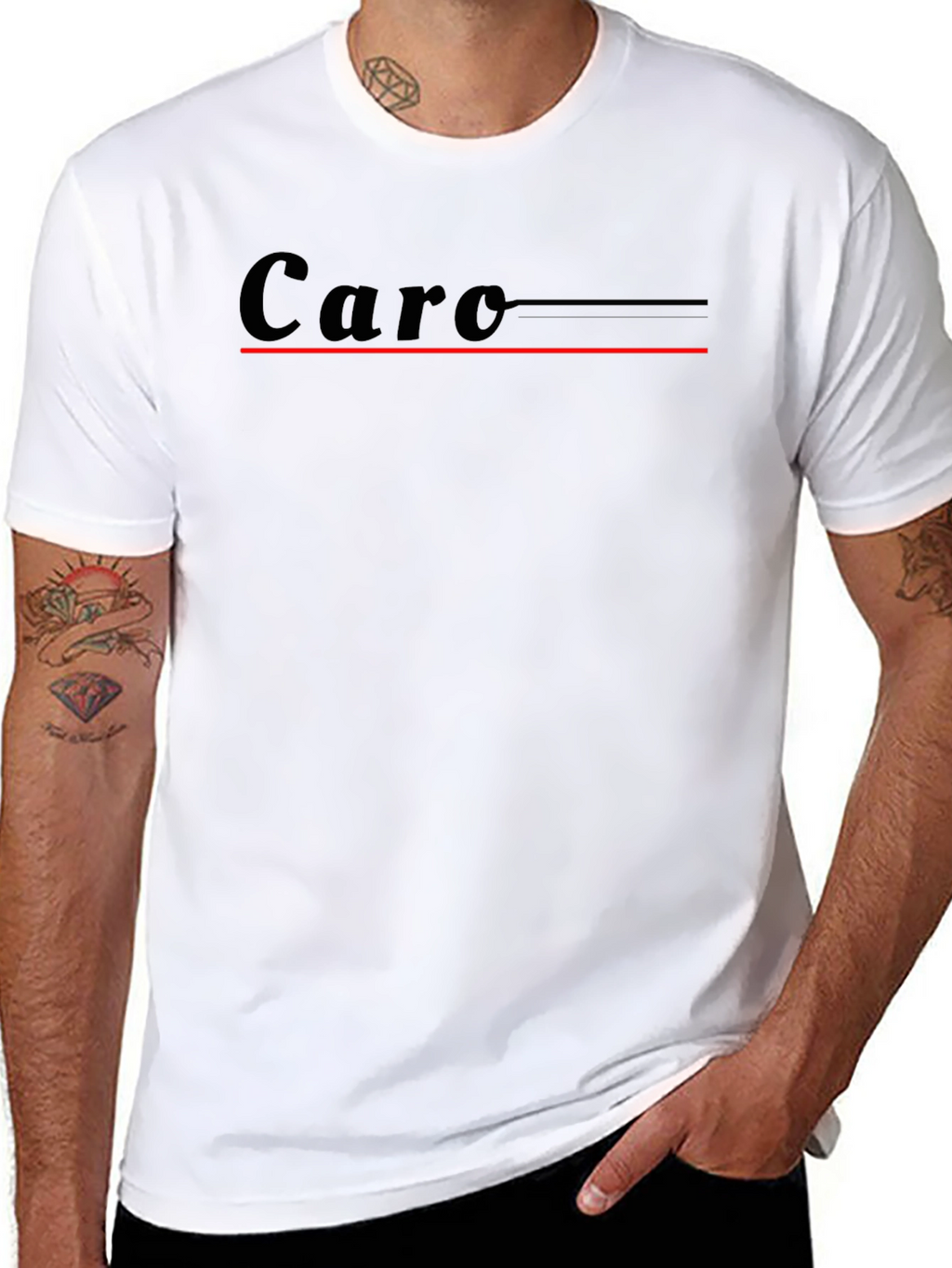 Stylish Black Caro Graphic Tee for Men