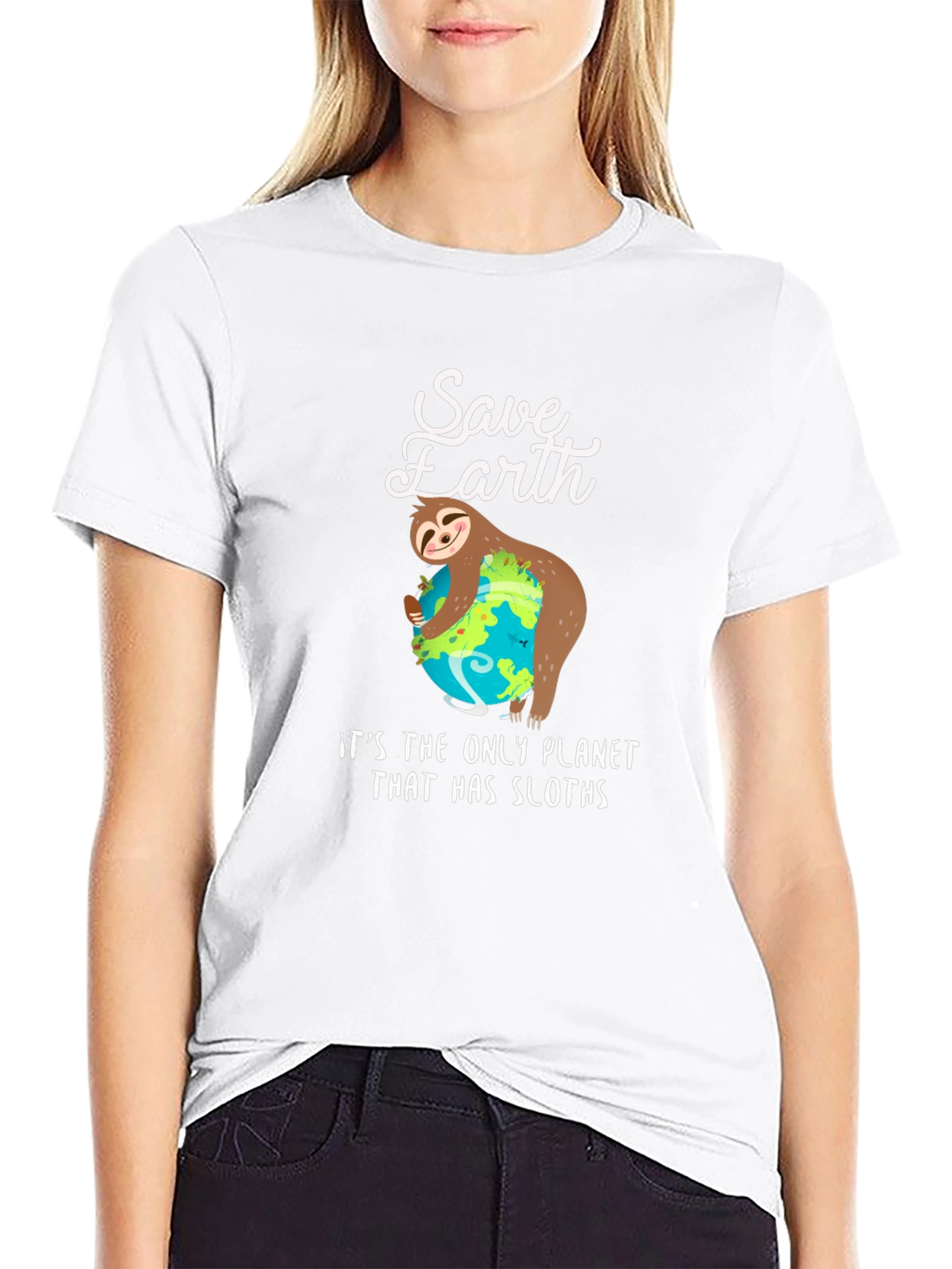 Save Earth Sloth Graphic Tee