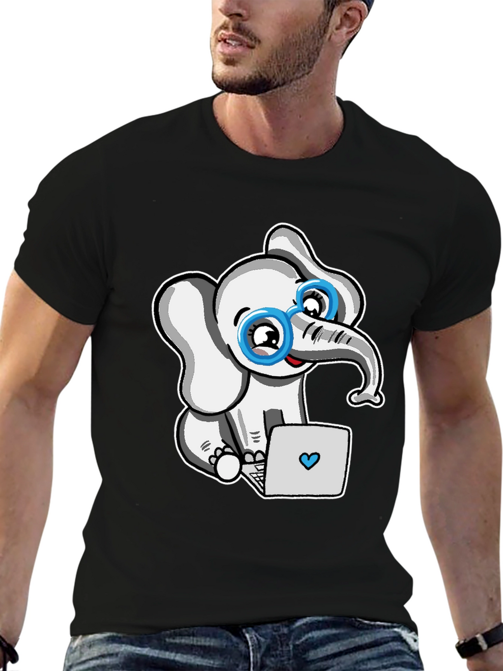 Cute Elephant with Glasses T-Shirt