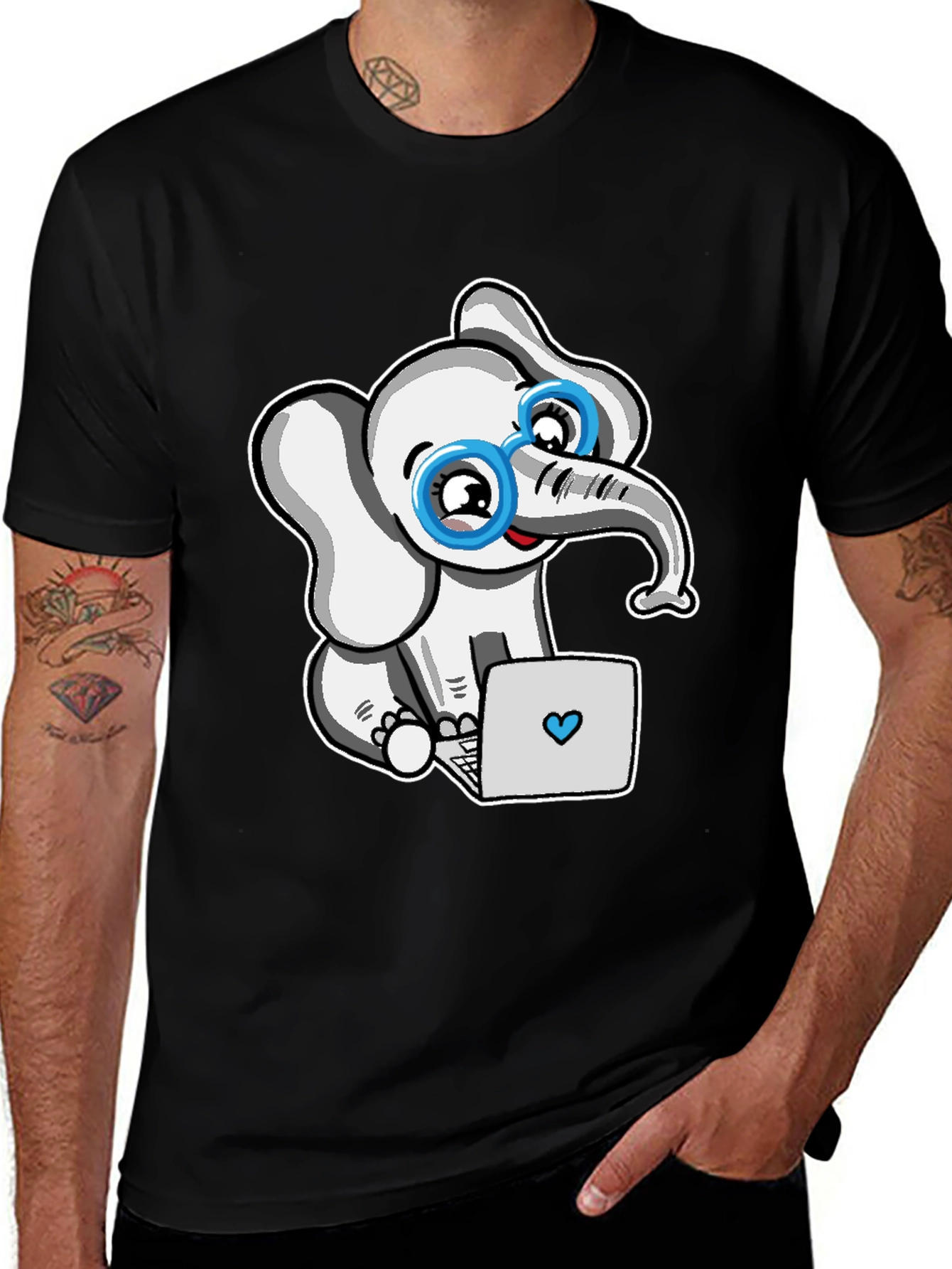 Cute Elephant with Glasses T-Shirt