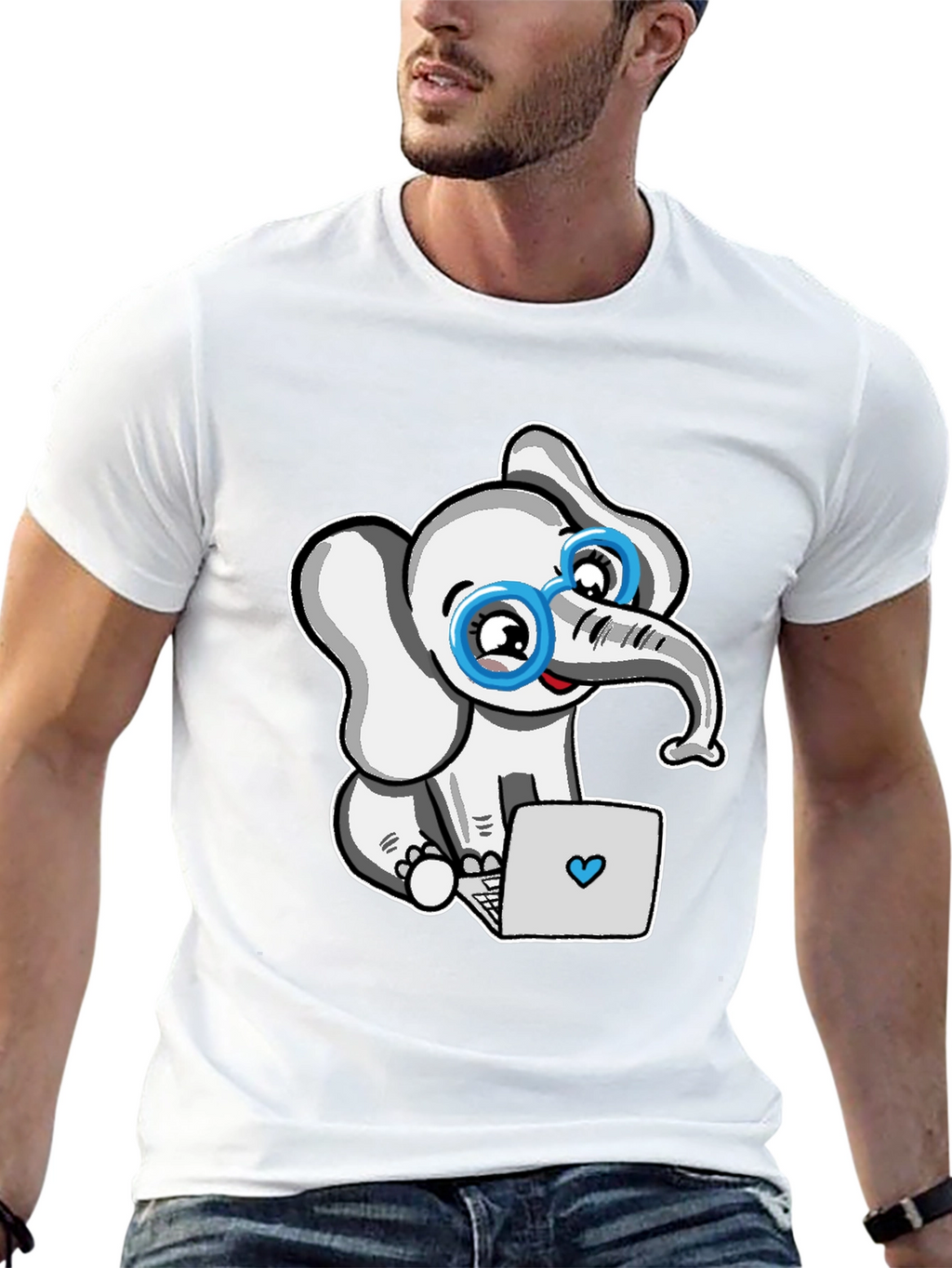 Cute Elephant with Glasses T-Shirt