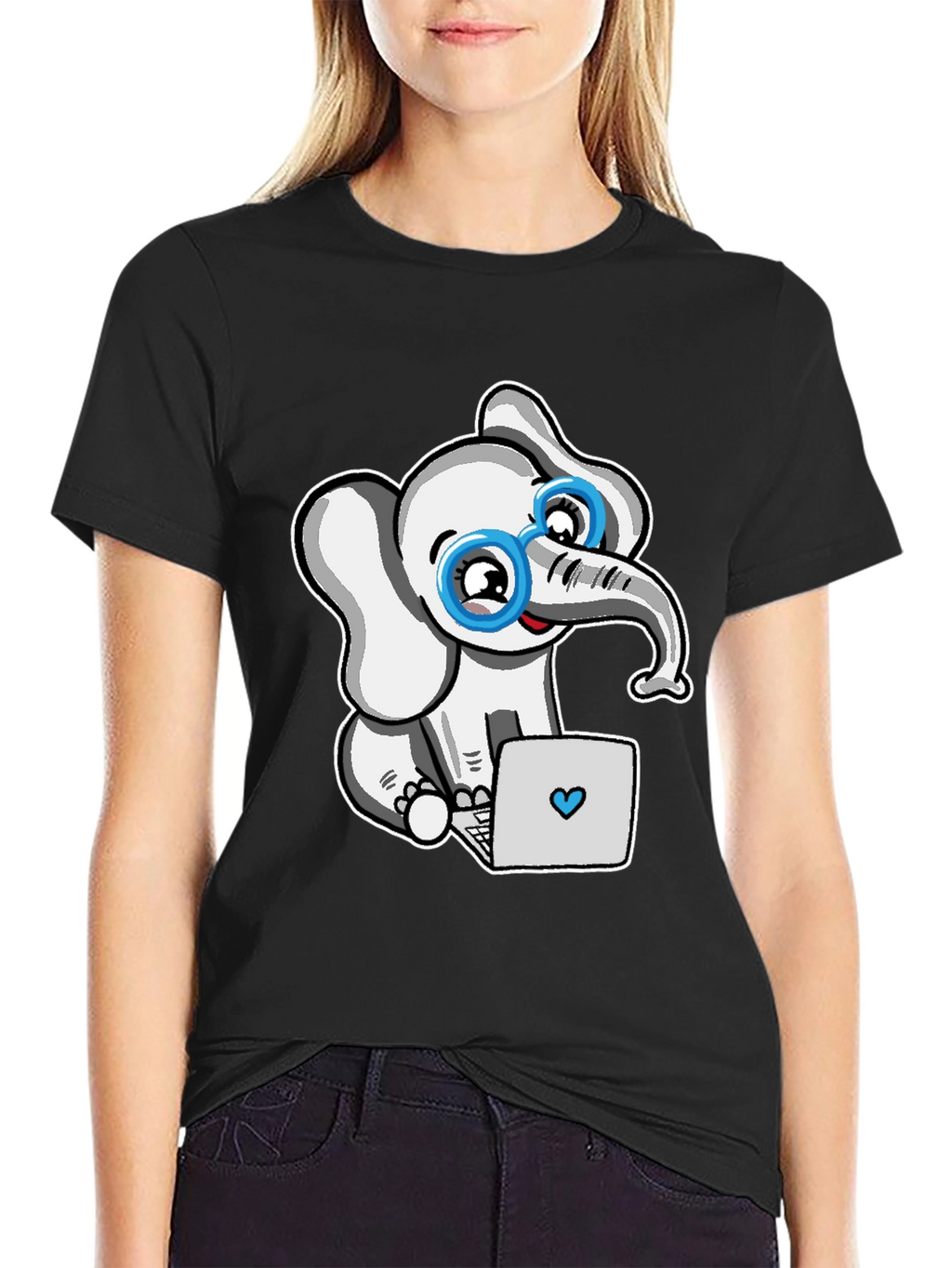Cute Elephant with Glasses T-Shirt