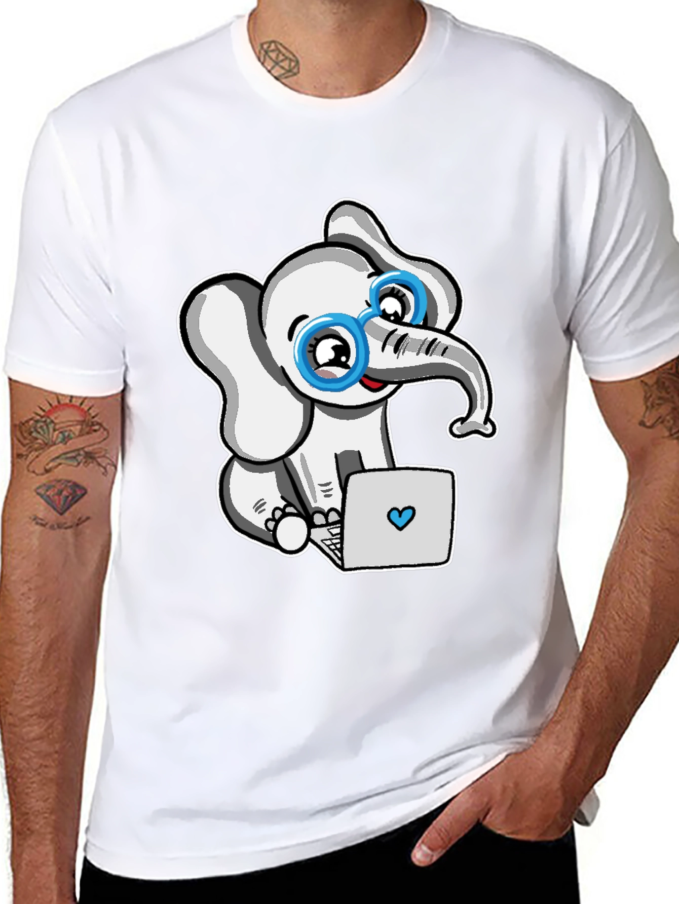 Cute Elephant with Glasses T-Shirt