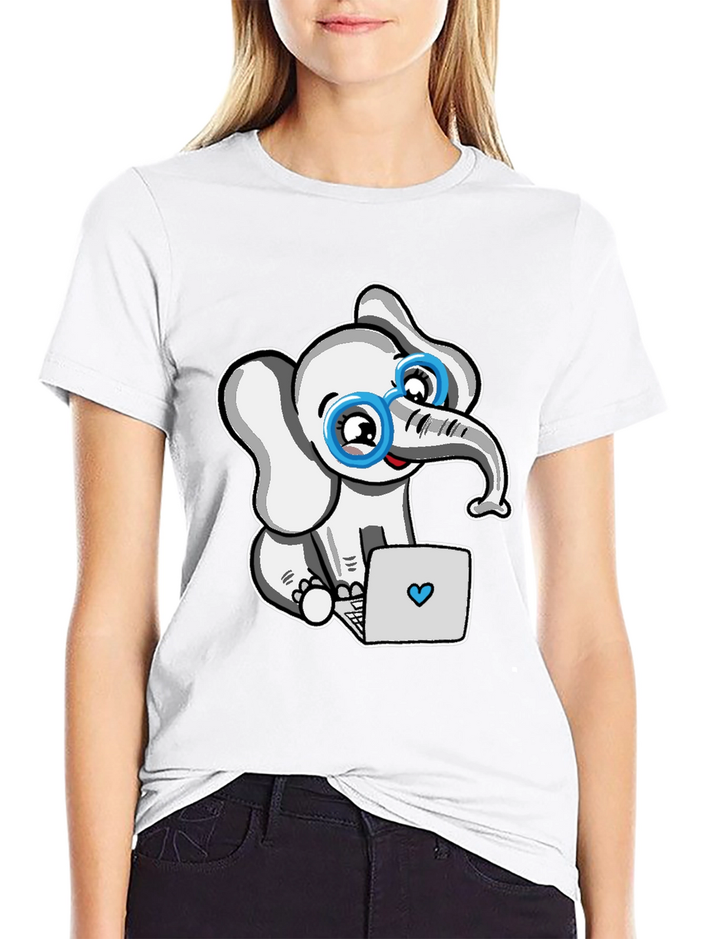 Cute Elephant with Glasses T-Shirt