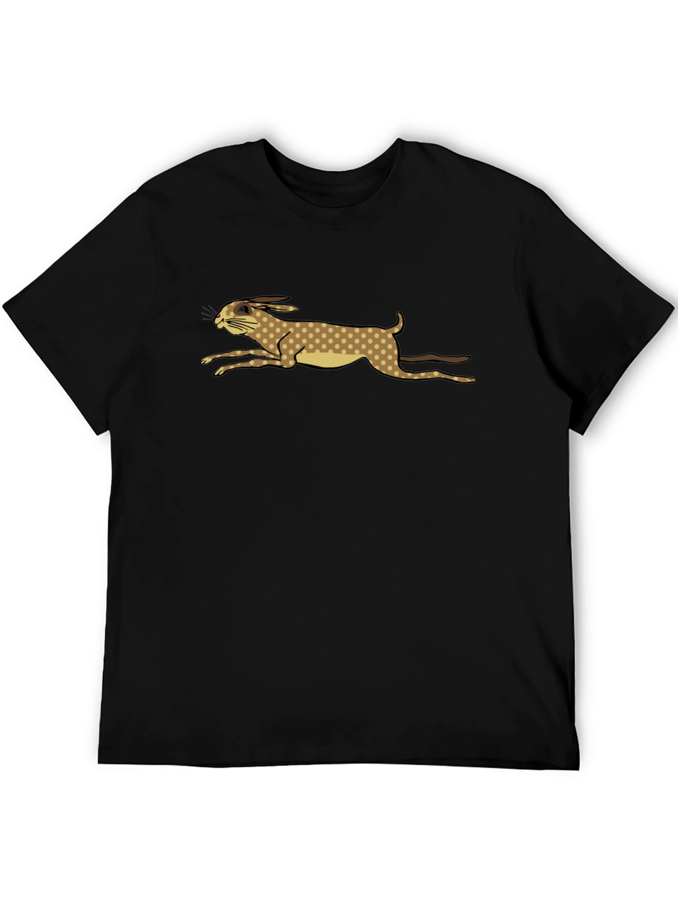 Rabbit Run Graphic Tee - Black Cotton Casual Top