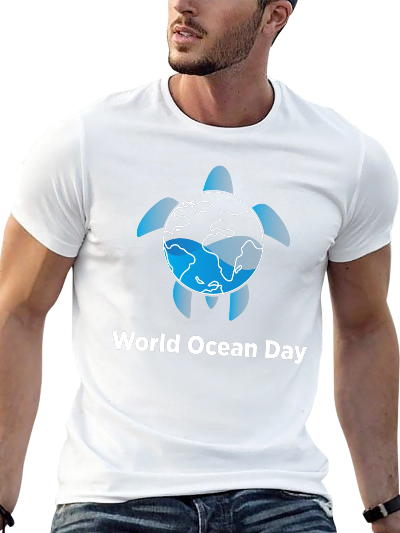 World Ocean Day Turtle Earth Graphic T-Shirt