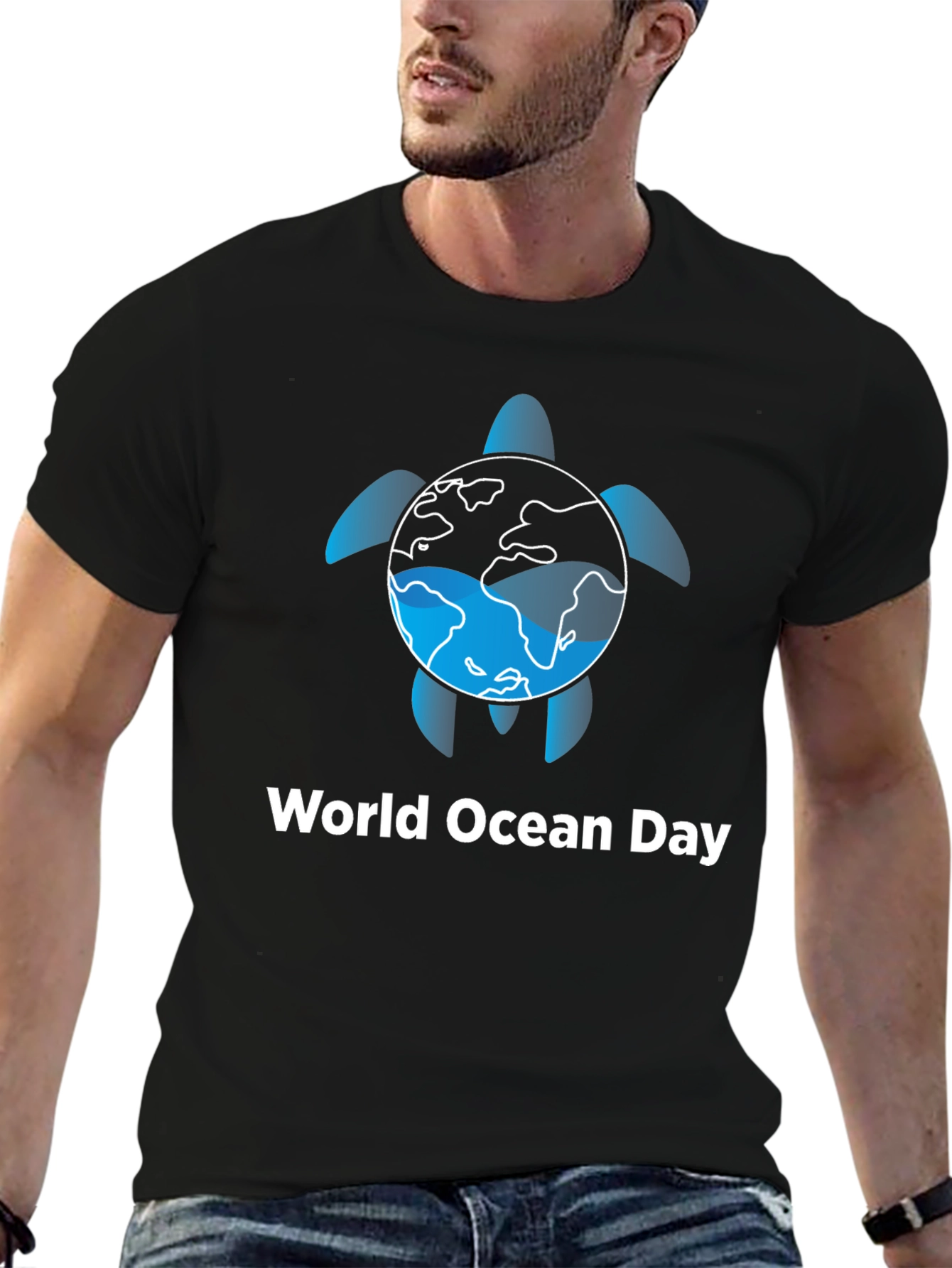 World Ocean Day Turtle Earth Graphic T-Shirt