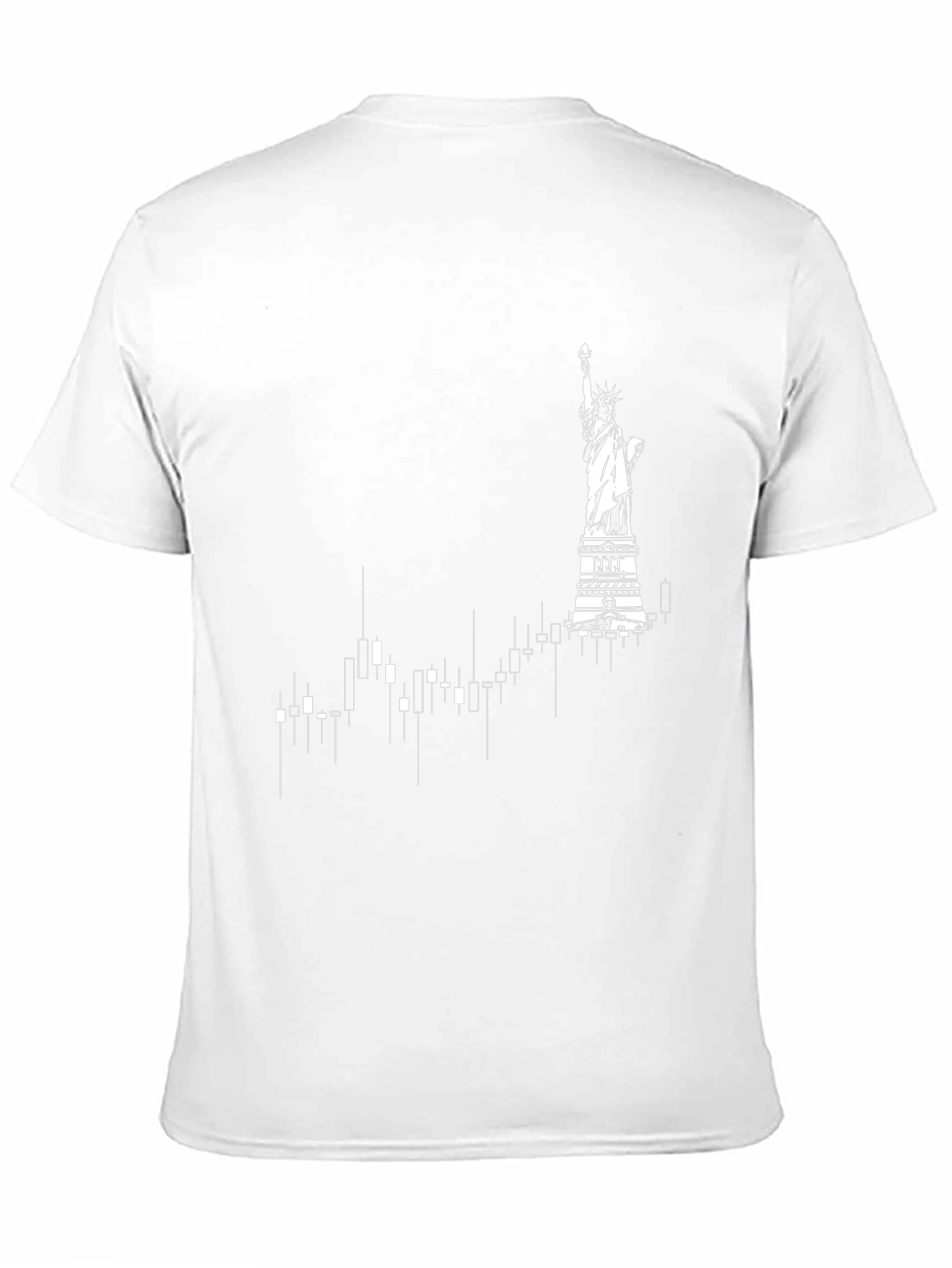 Statue of Liberty Stock Chart Black T-Shirt