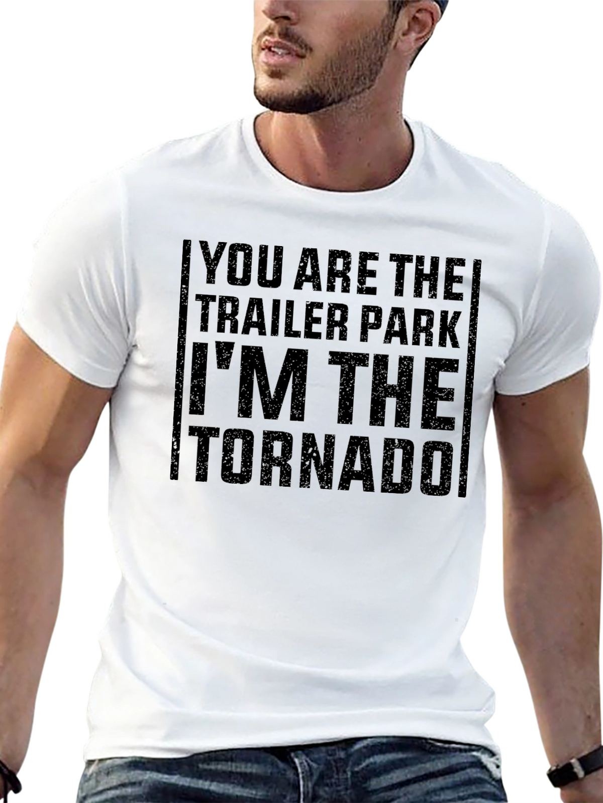 Trailer Park Tornado Graphic Tee - Black Cotton T-Shirt