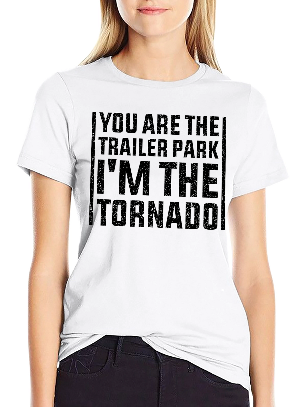 Trailer Park Tornado Graphic Tee - Black Cotton T-Shirt