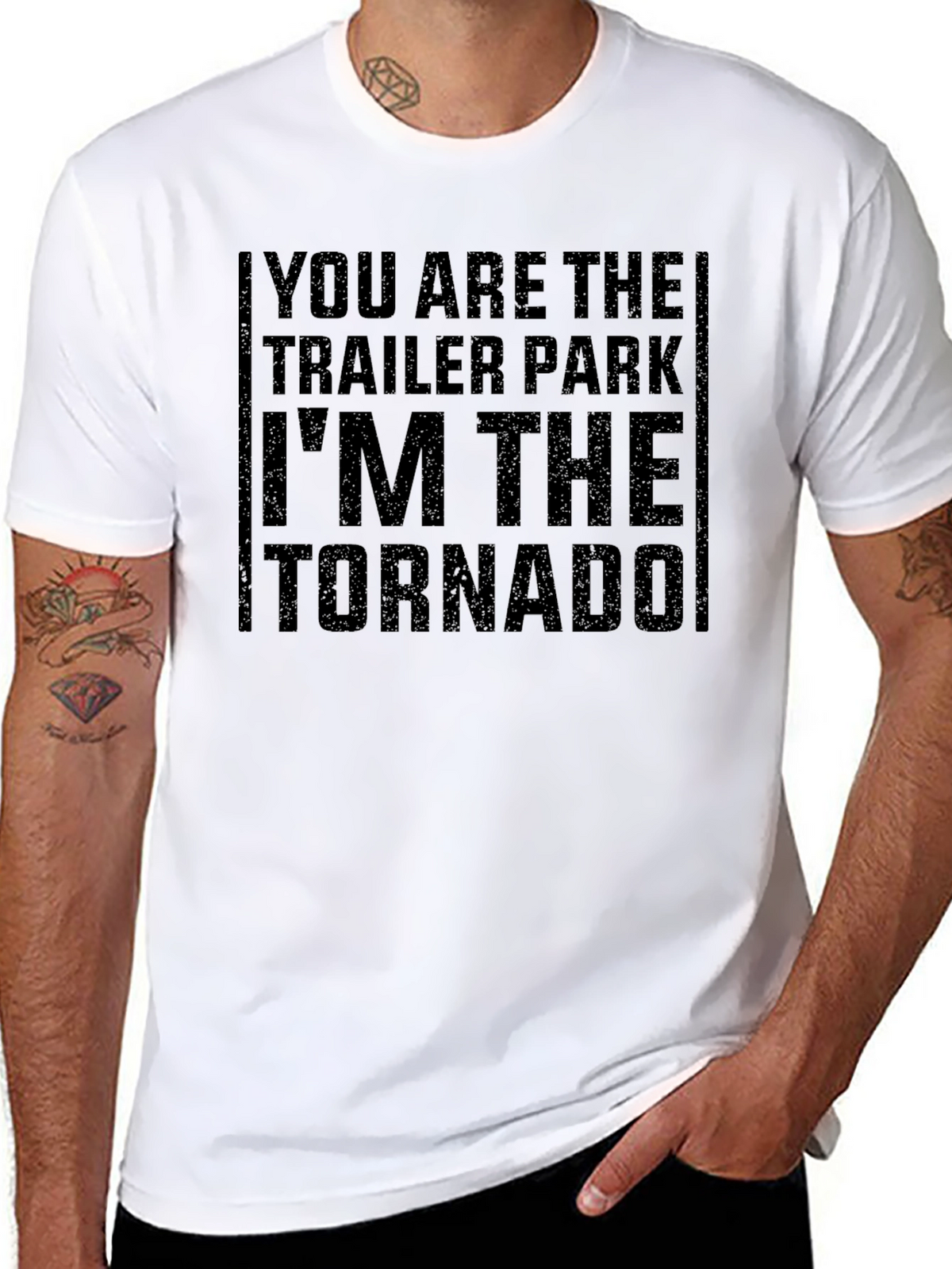 Trailer Park Tornado Graphic Tee - Black Cotton T-Shirt