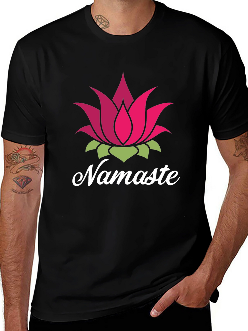 Namaste Lotus Flower Graphic T-Shirt