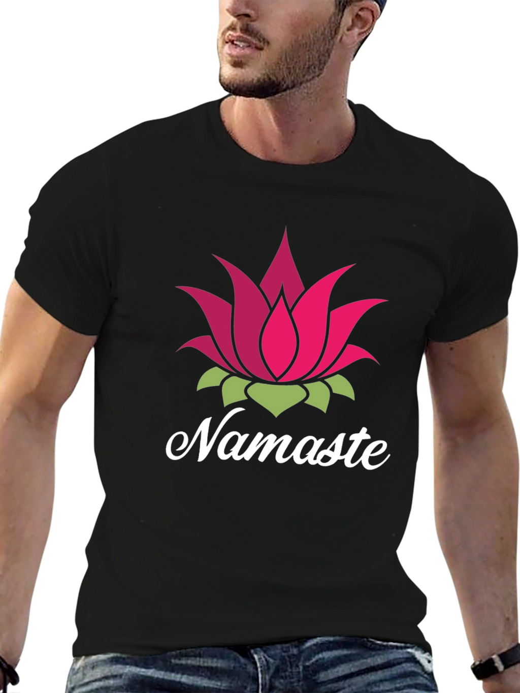 Namaste Lotus Flower Graphic T-Shirt
