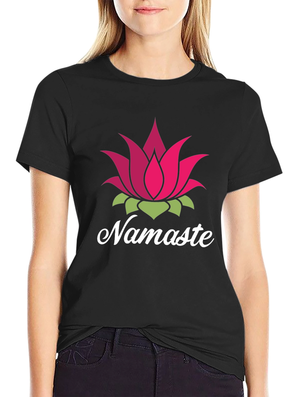 Namaste Lotus Flower Graphic T-Shirt
