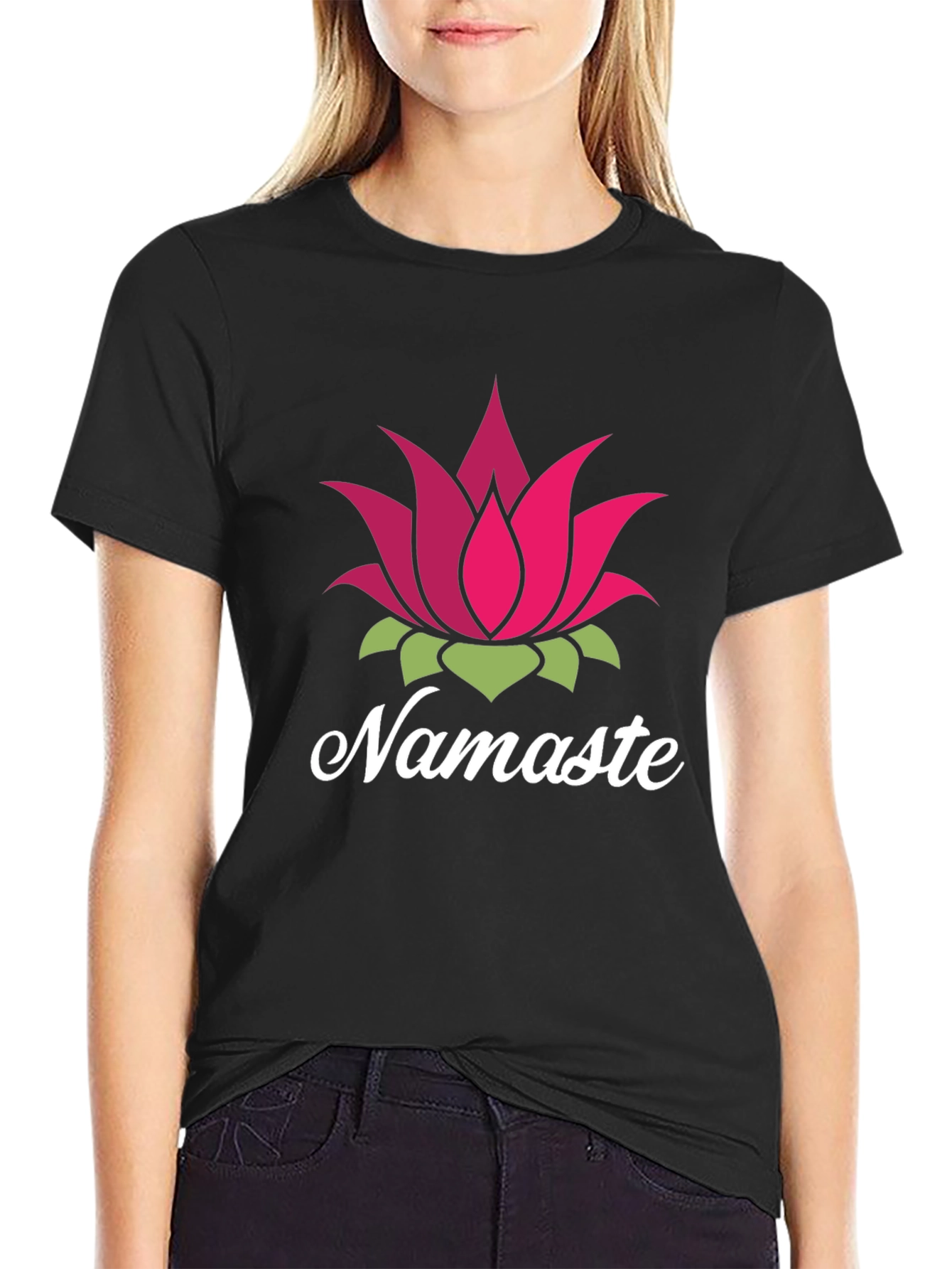 Namaste Lotus Flower Graphic T-Shirt
