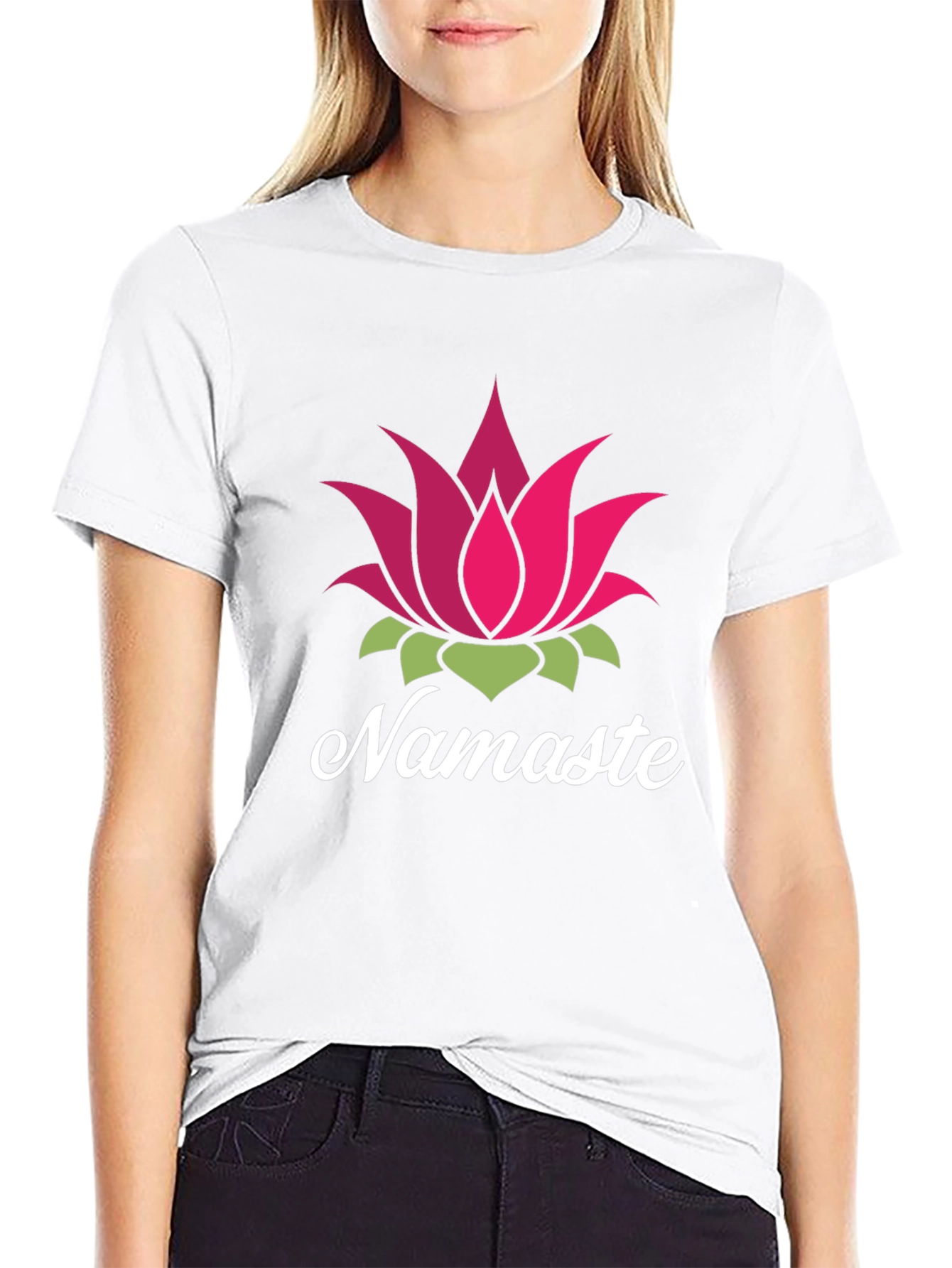 Namaste Lotus Flower Graphic T-Shirt