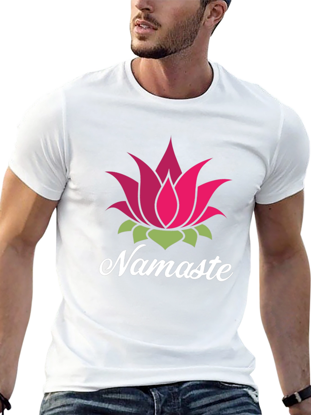 Namaste Lotus Flower Graphic T-Shirt