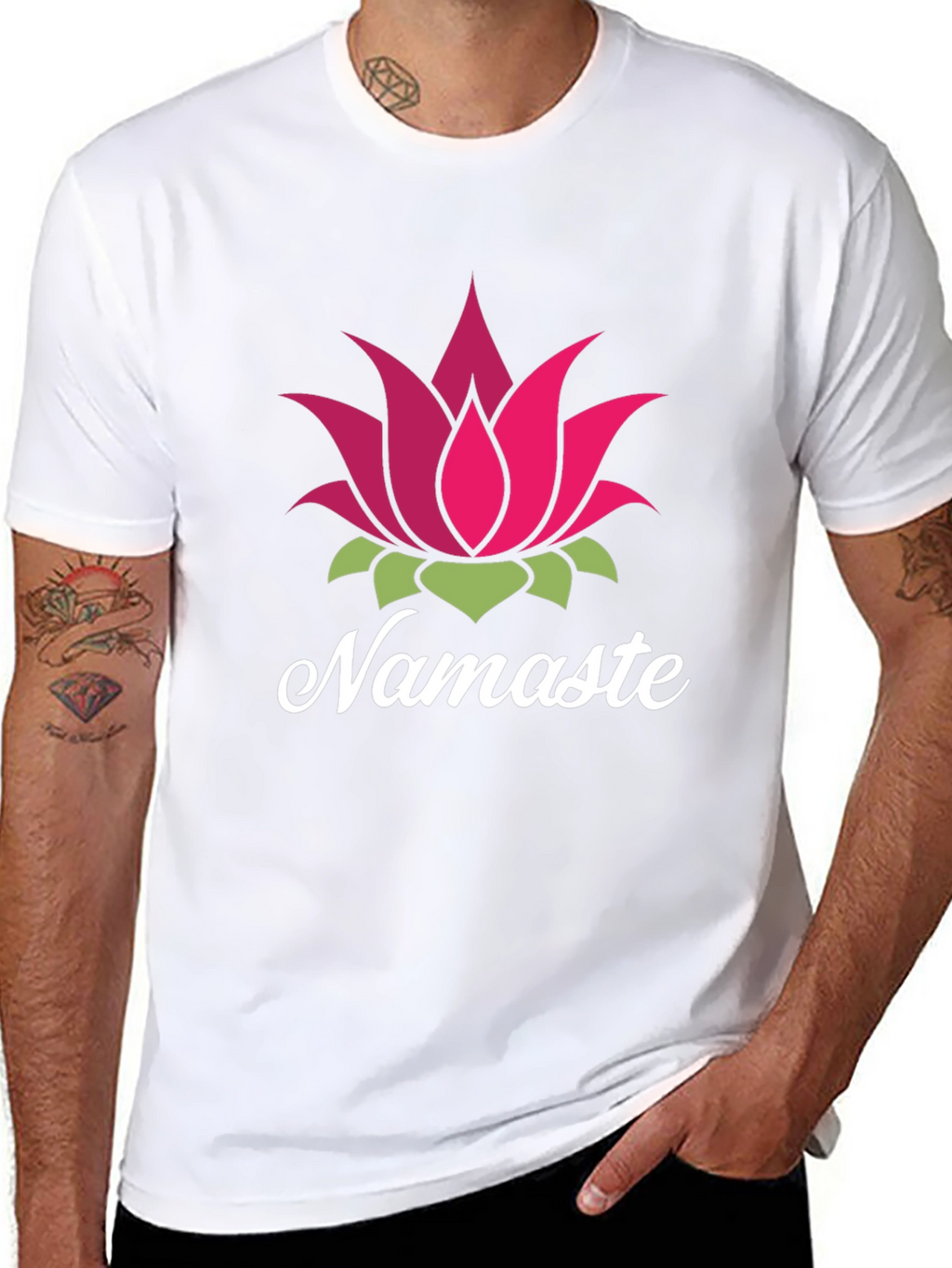Namaste Lotus Flower Graphic T-Shirt