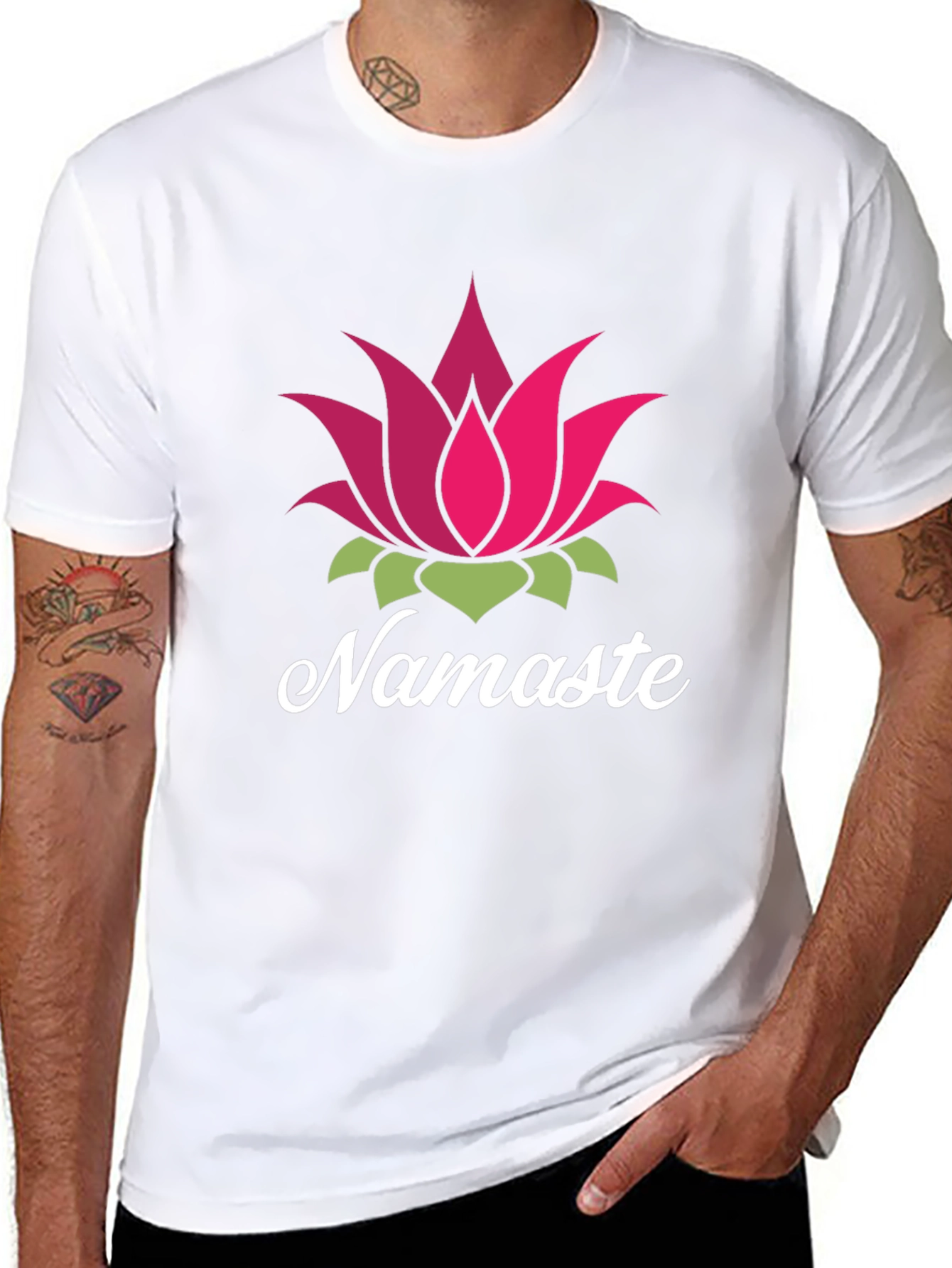 Namaste Lotus Flower Graphic T-Shirt