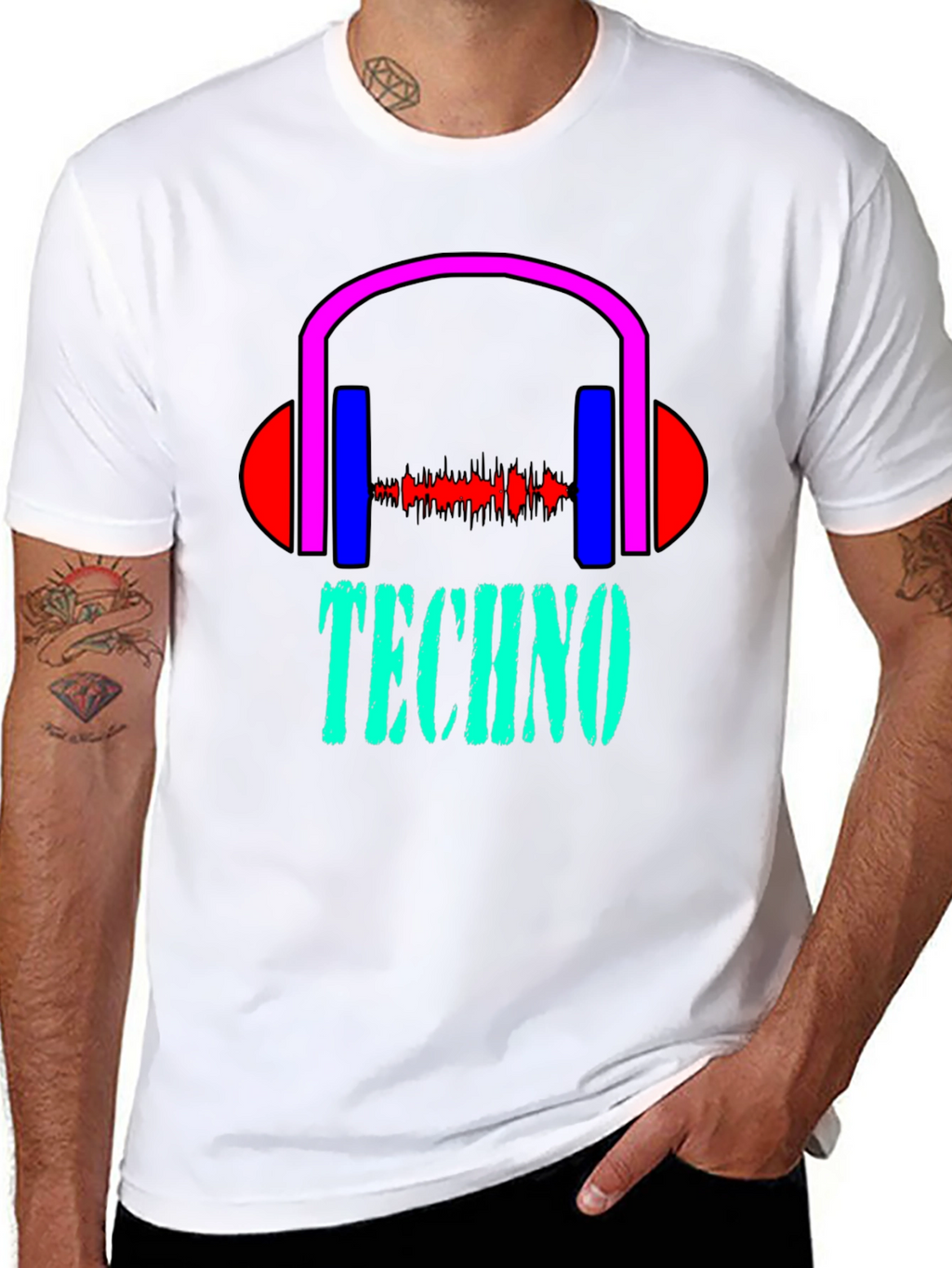 Techno Music Graphic Tee - Stylish Black T-Shirt