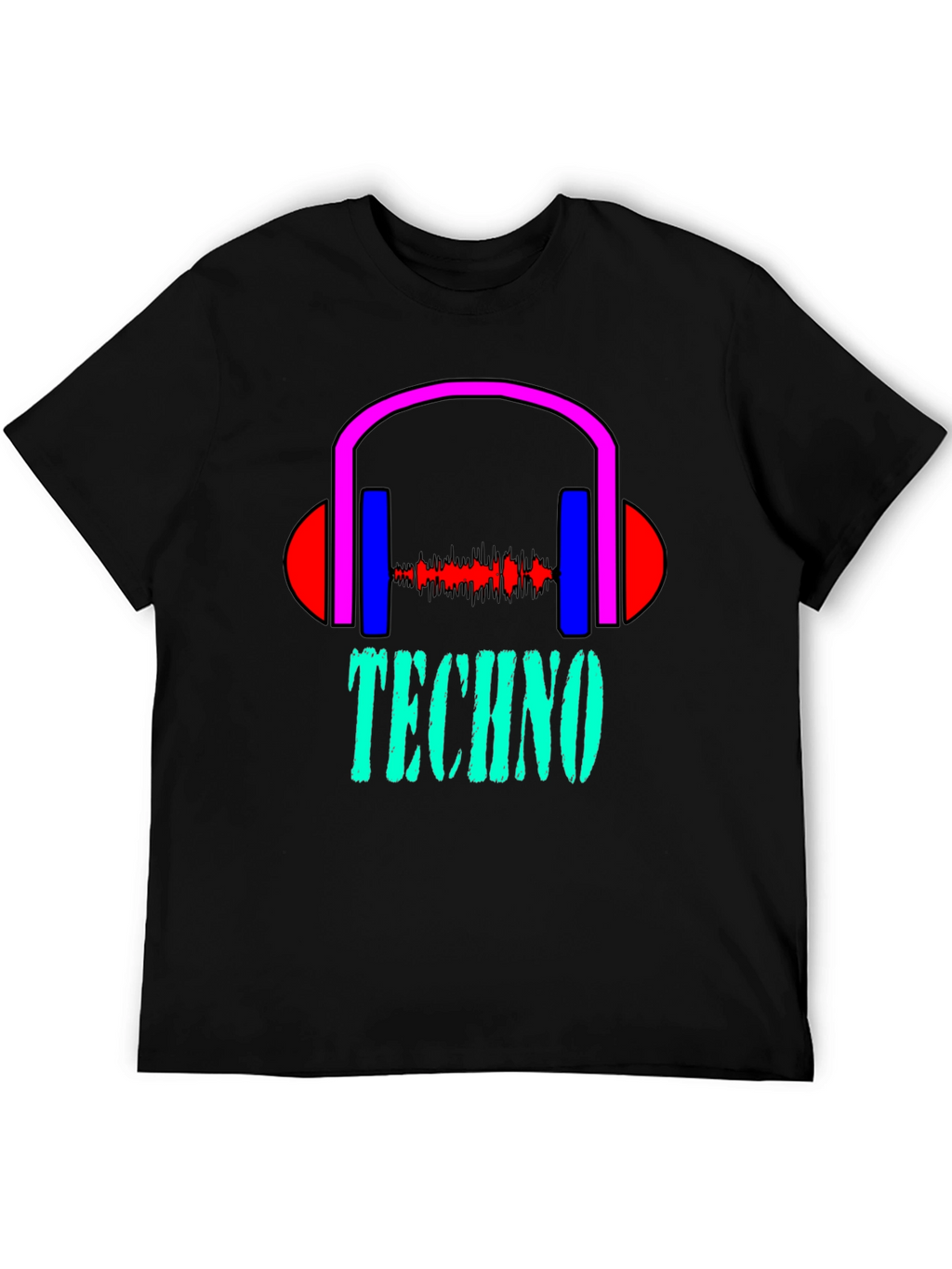 Techno Music Graphic Tee - Stylish Black T-Shirt