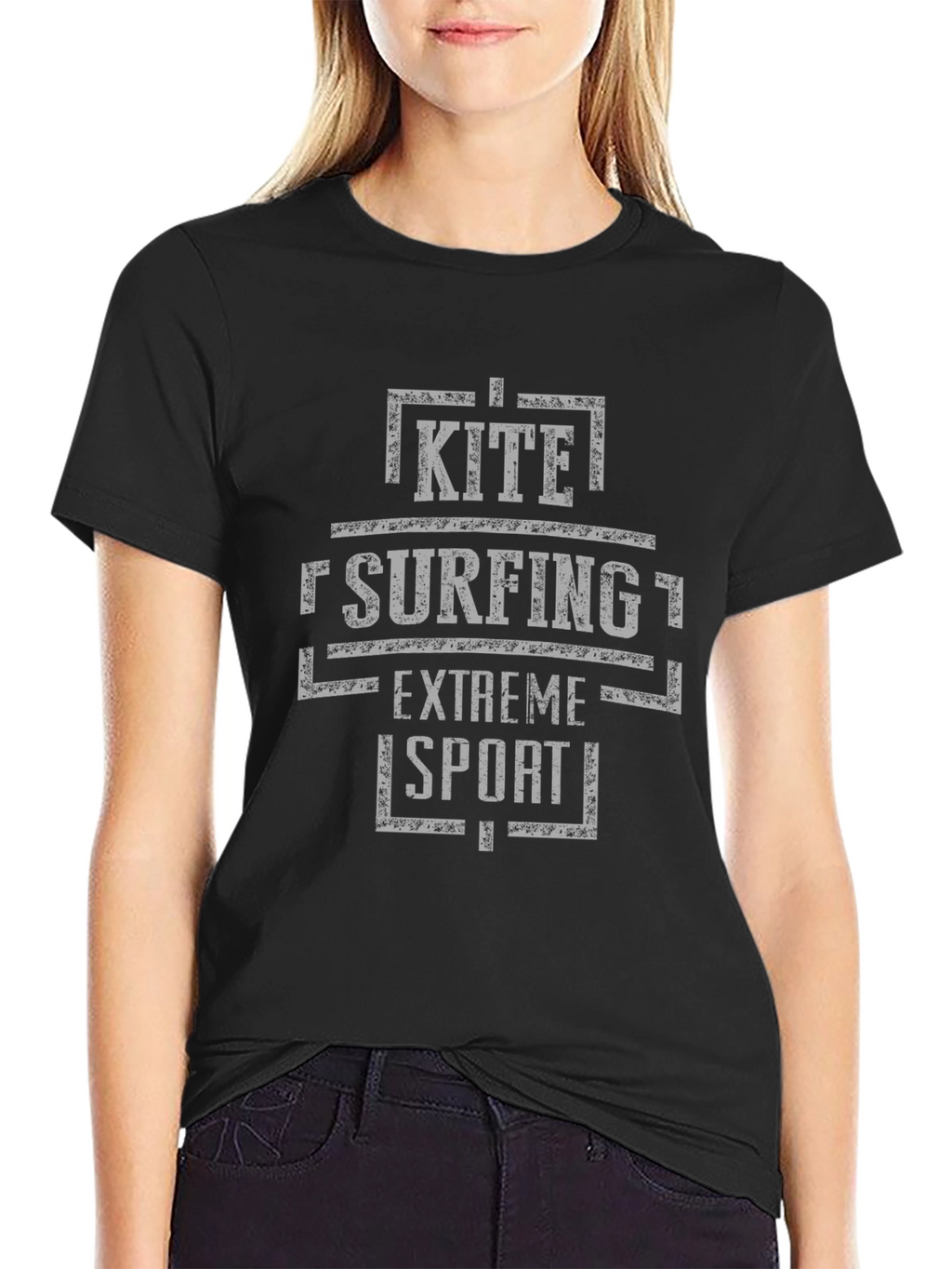 Kite Surfing Extreme Sport Black Graphic Tee