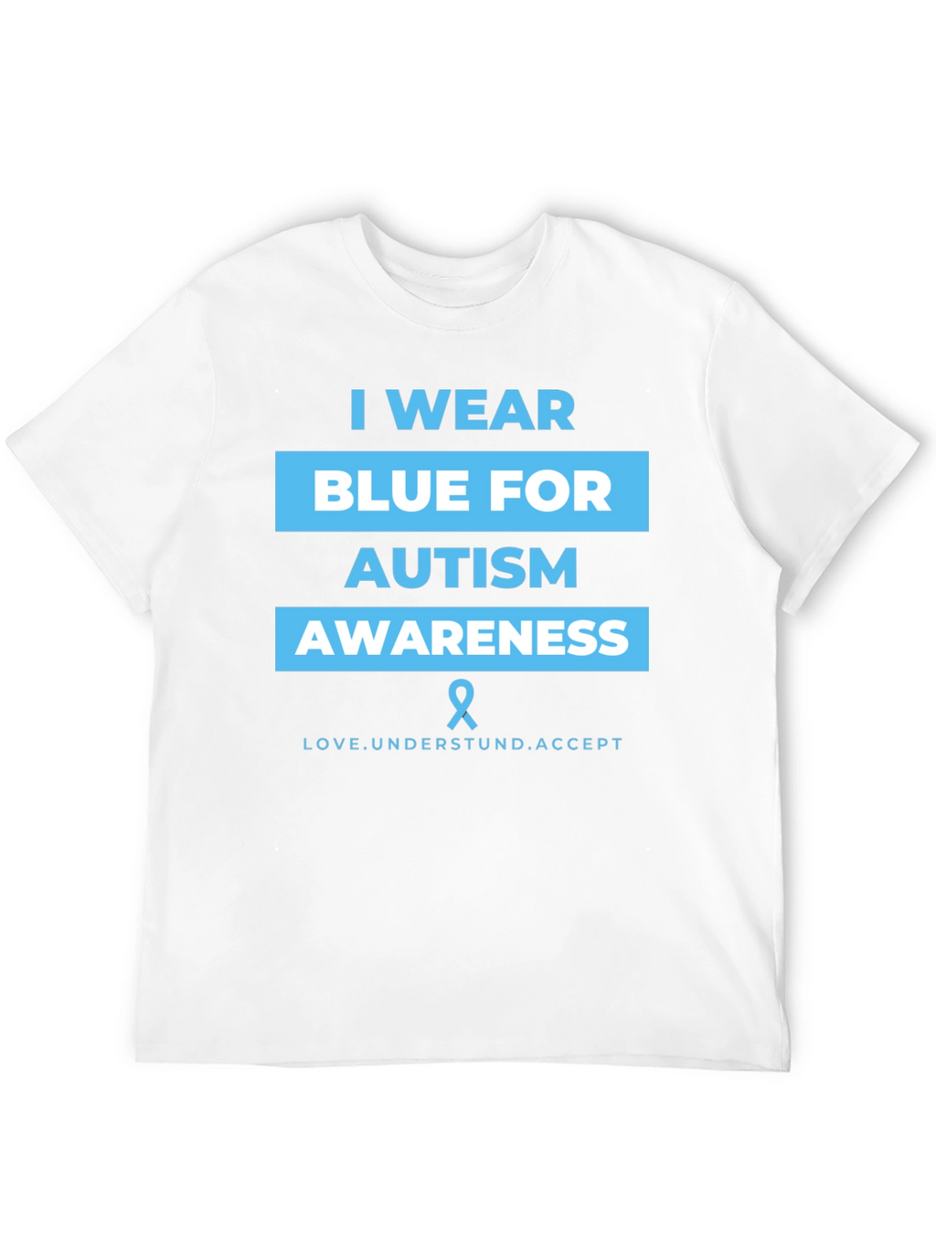 Autism Awareness Blue Ribbon Graphic T-Shirt