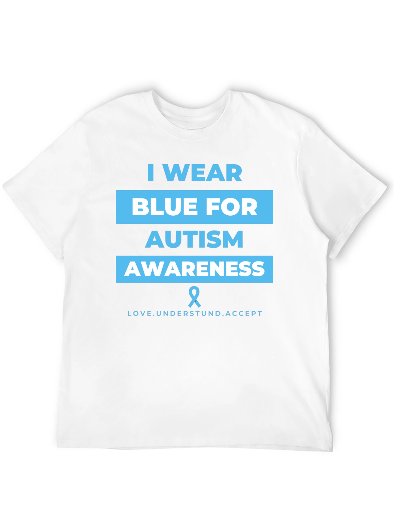 Autism Awareness Blue Ribbon Graphic T-Shirt