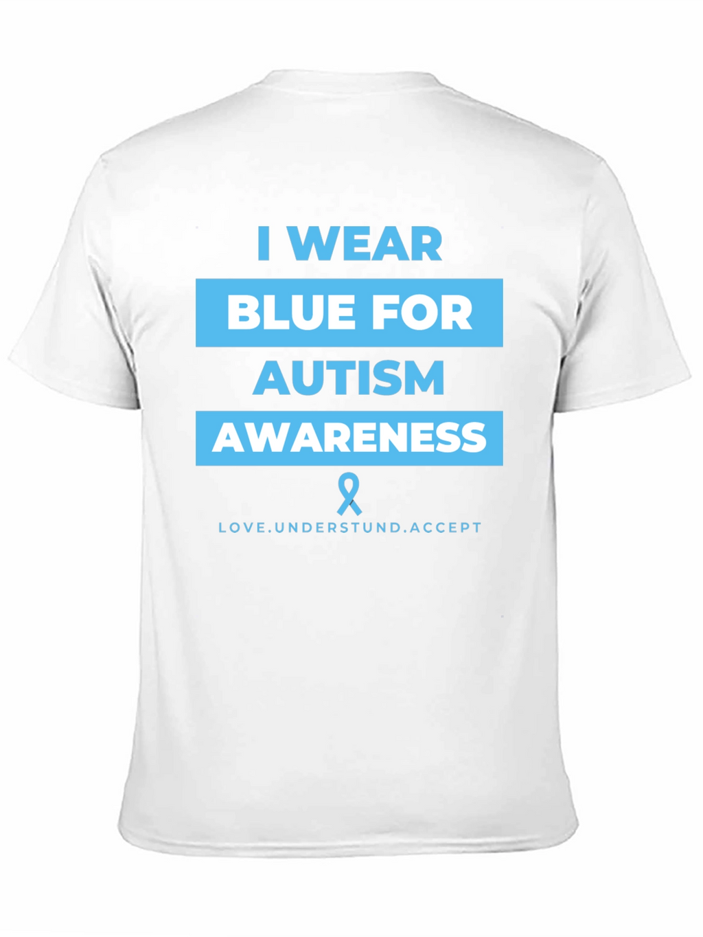 Autism Awareness Blue Ribbon Graphic T-Shirt