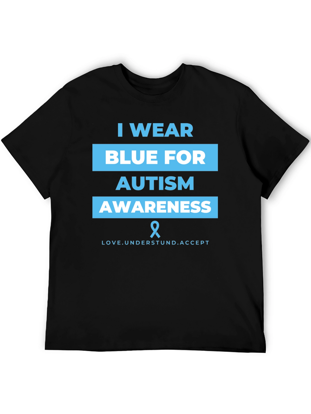 Autism Awareness Blue Ribbon Graphic T-Shirt