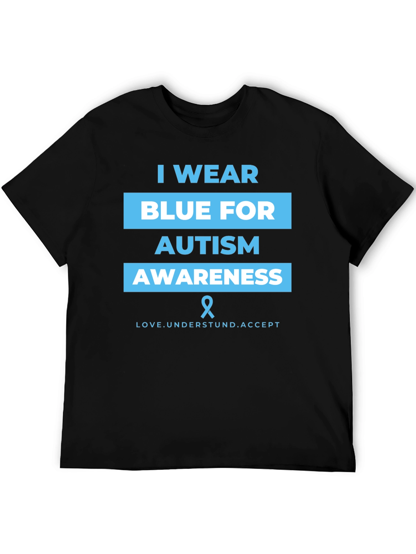 Autism Awareness Blue Ribbon Graphic T-Shirt