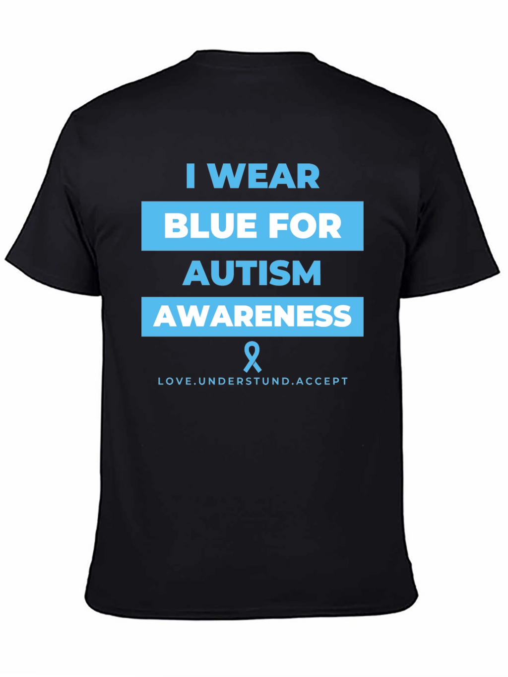 Autism Awareness Blue Ribbon Graphic T-Shirt