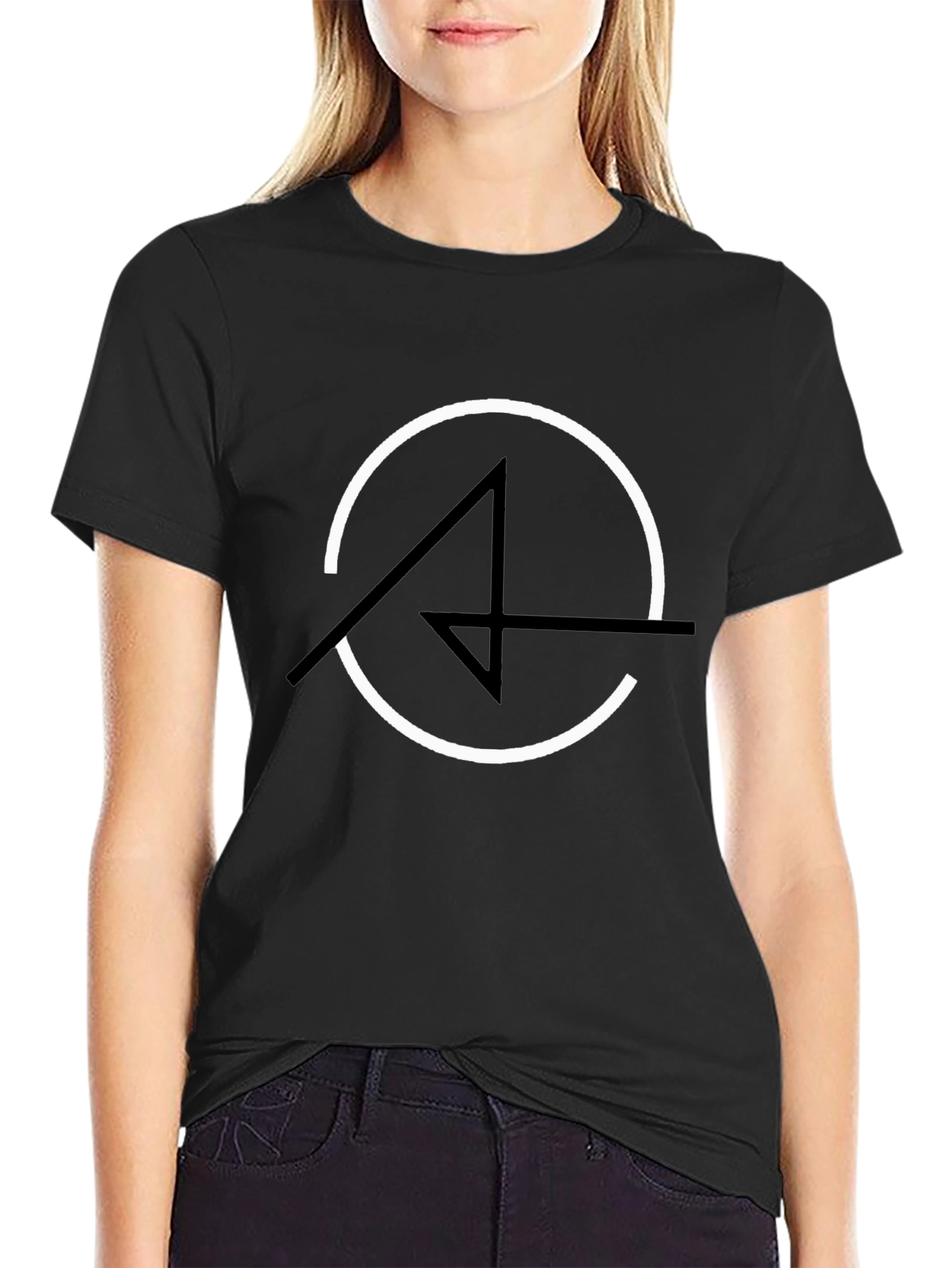Modern Graphic Tee - Circle and Arrow Design