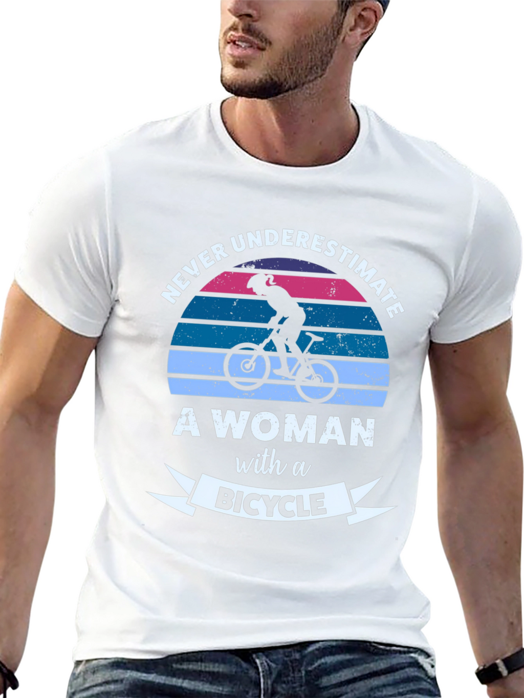 Never Underestimate a Woman with a Bicycle T-Shirt