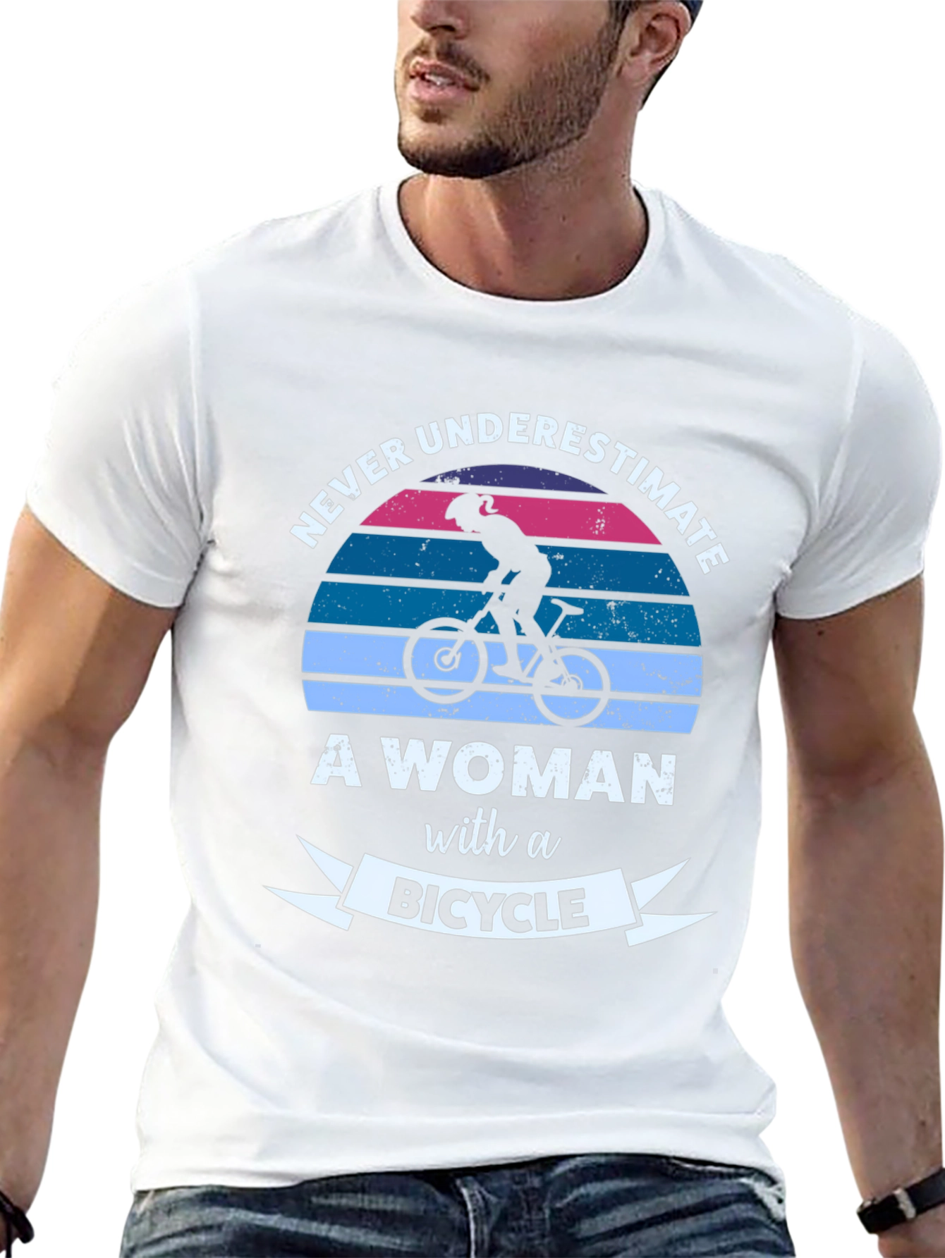 Never Underestimate a Woman with a Bicycle T-Shirt