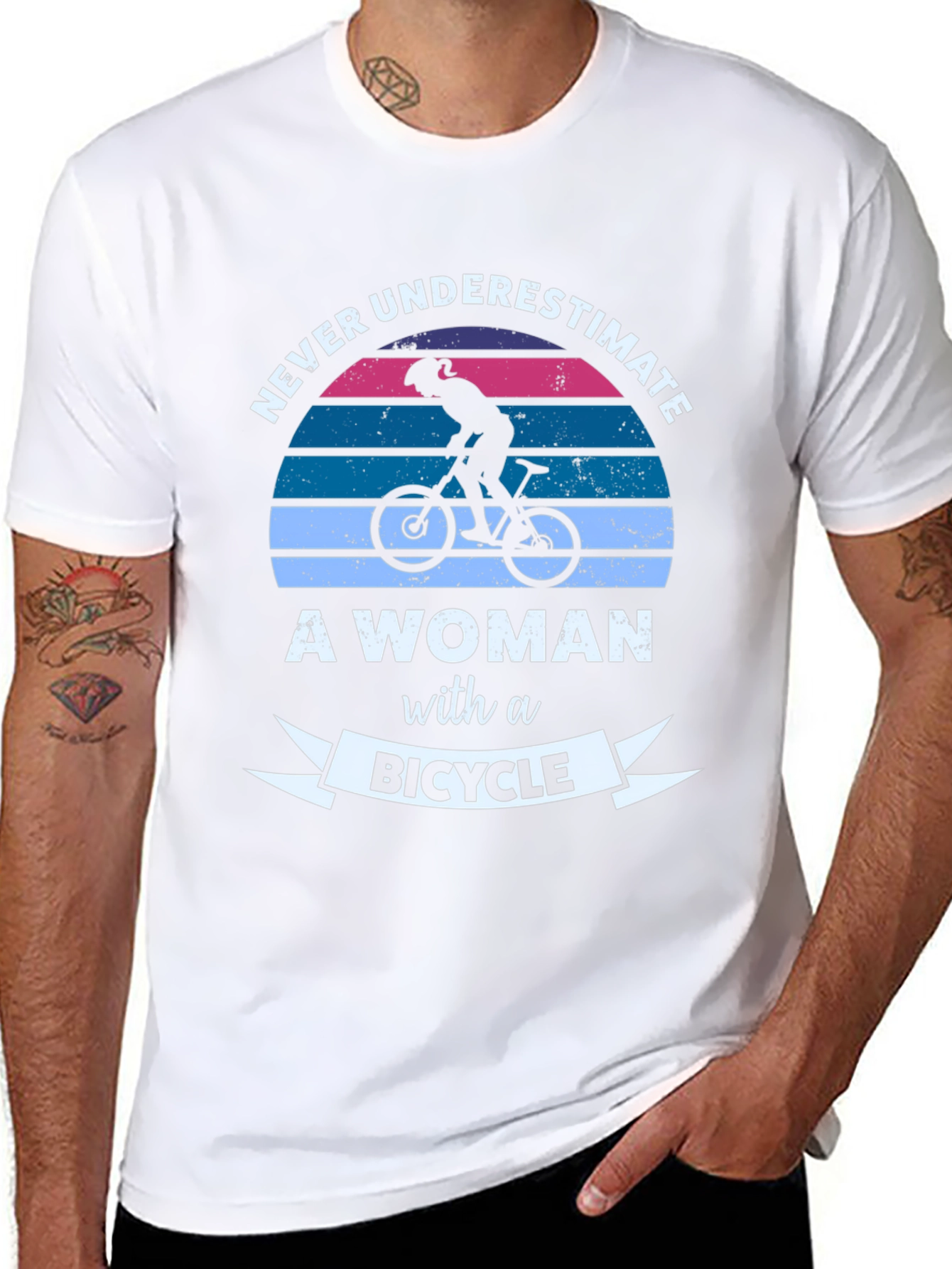 Never Underestimate a Woman with a Bicycle T-Shirt