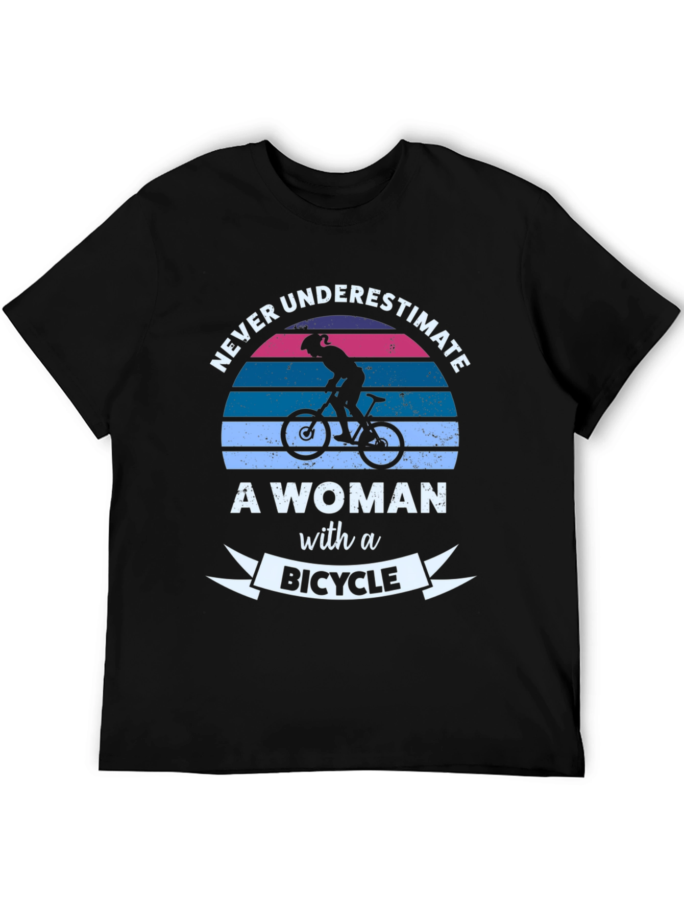 Never Underestimate a Woman with a Bicycle T-Shirt