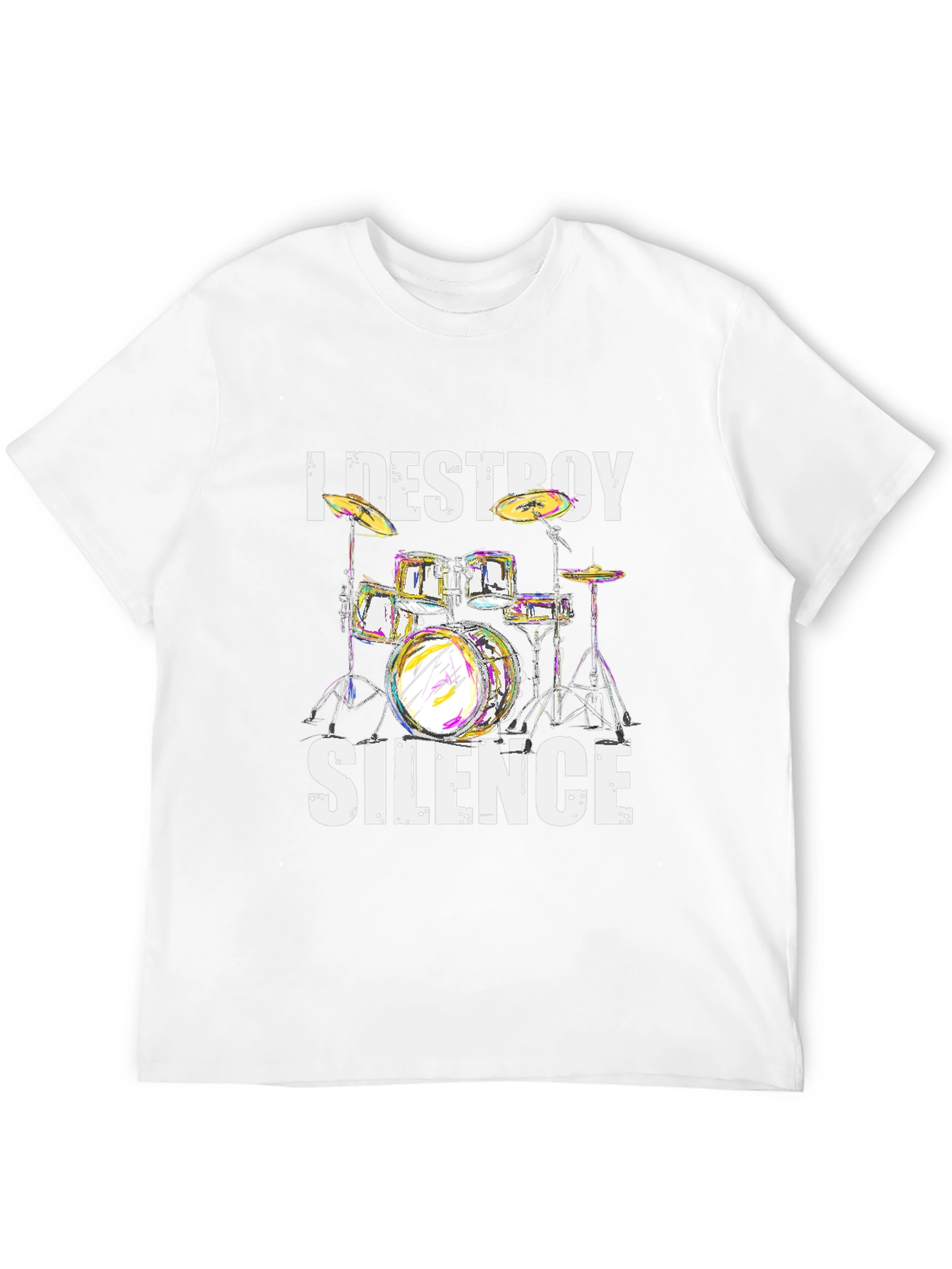I Destroy Silence Drum Kit Graphic Tee