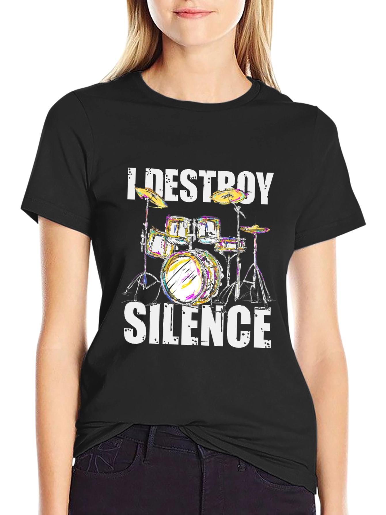 I Destroy Silence Drum Kit Graphic Tee