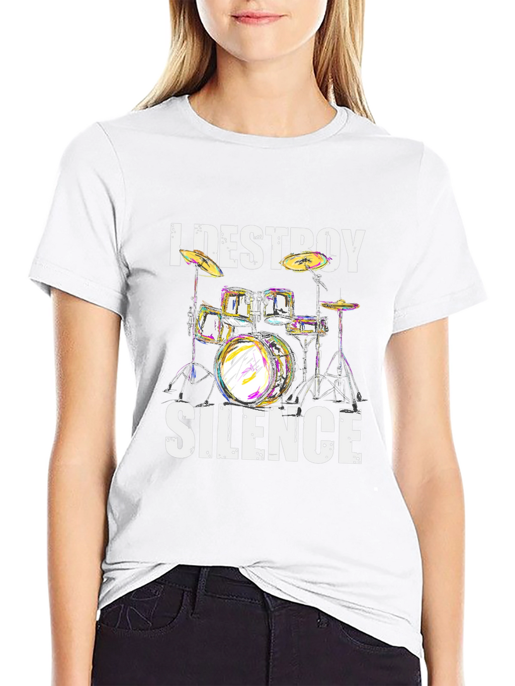 I Destroy Silence Drum Kit Graphic Tee
