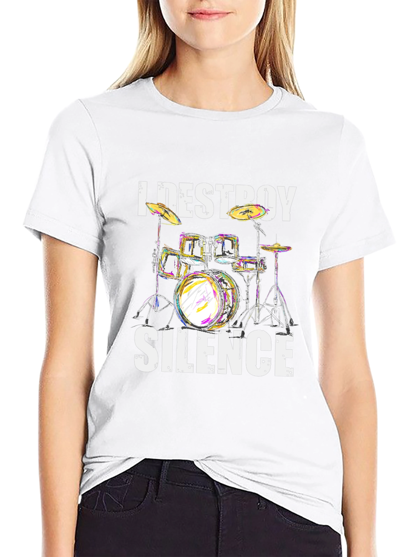 I Destroy Silence Drum Kit Graphic Tee