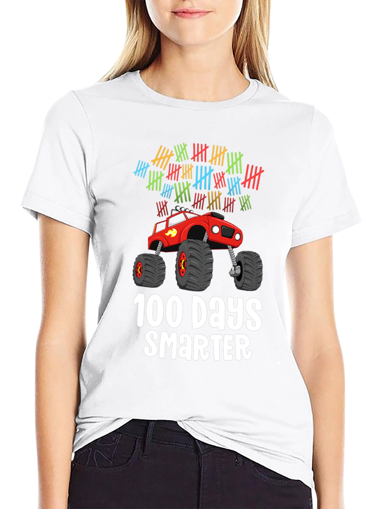 100 Days Smarter Monster Truck Kids T-Shirt