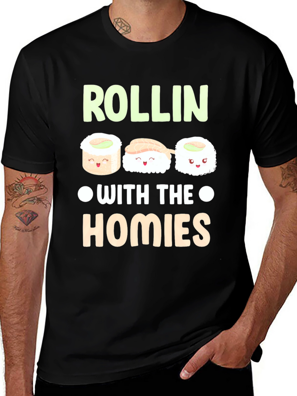Rollin with the Homies Sushi Graphic Tee