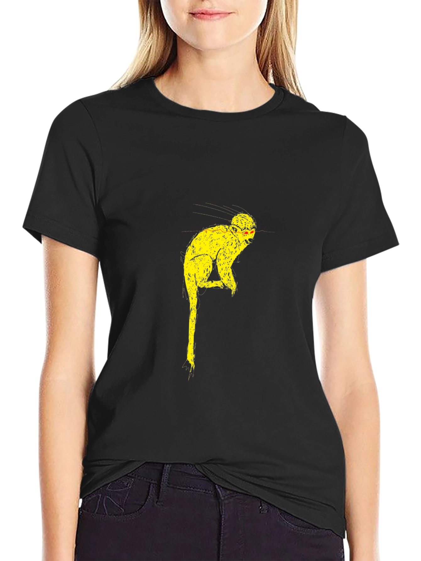 Funky Monkey Graphic Tee - Black Cotton Blend
