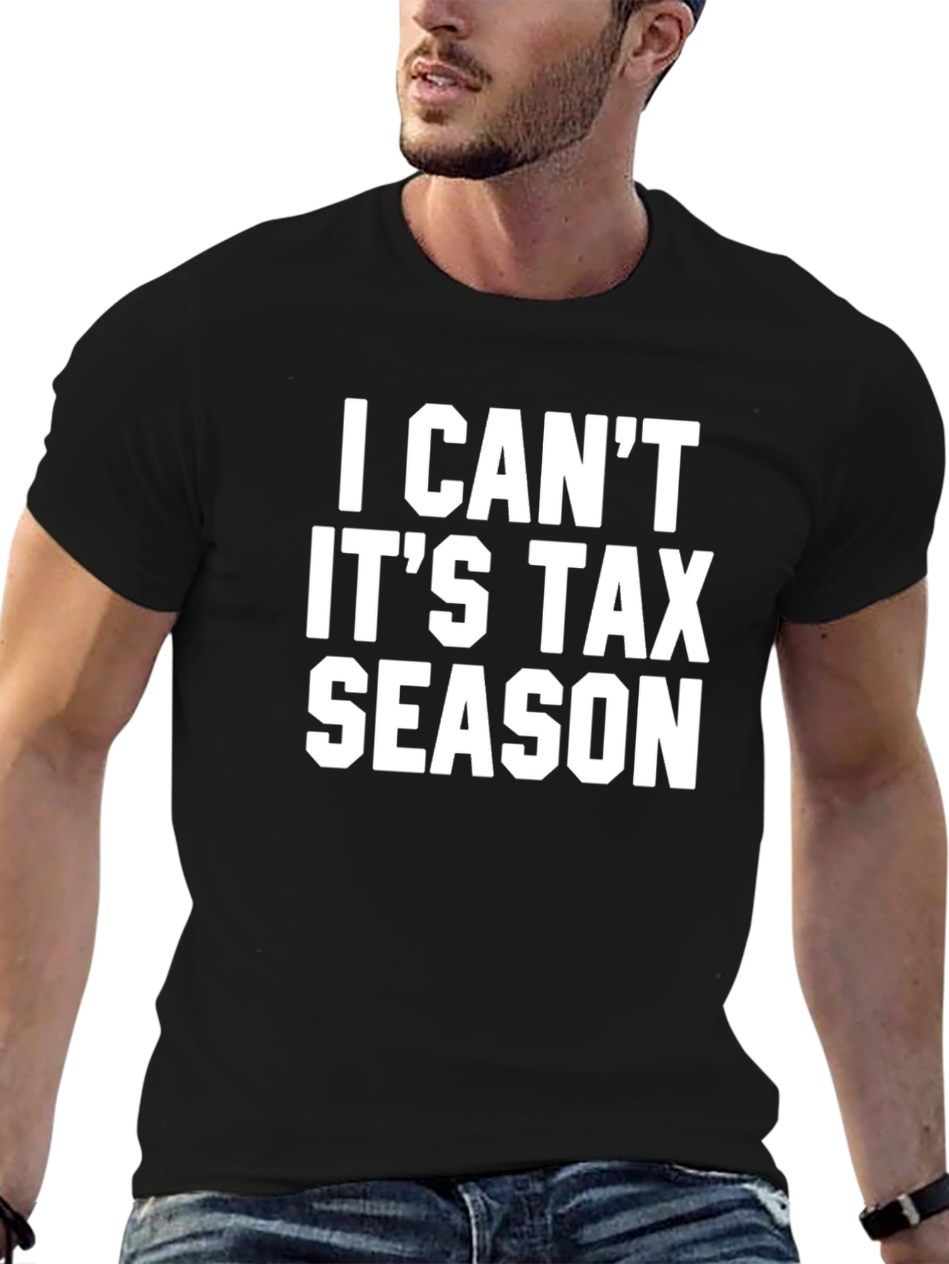 I Cant Its Tax Season Black Graphic Tee