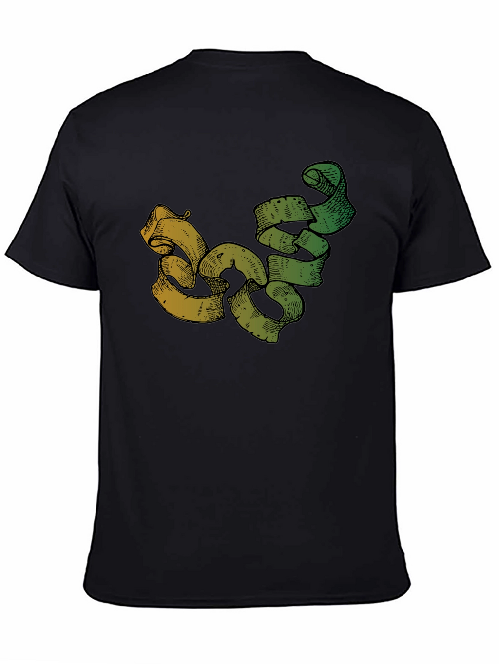 Modern Scroll Design Black T-Shirt