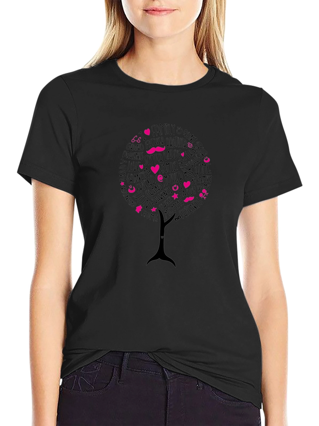 Family Tree Word Art Graphic T-Shirt